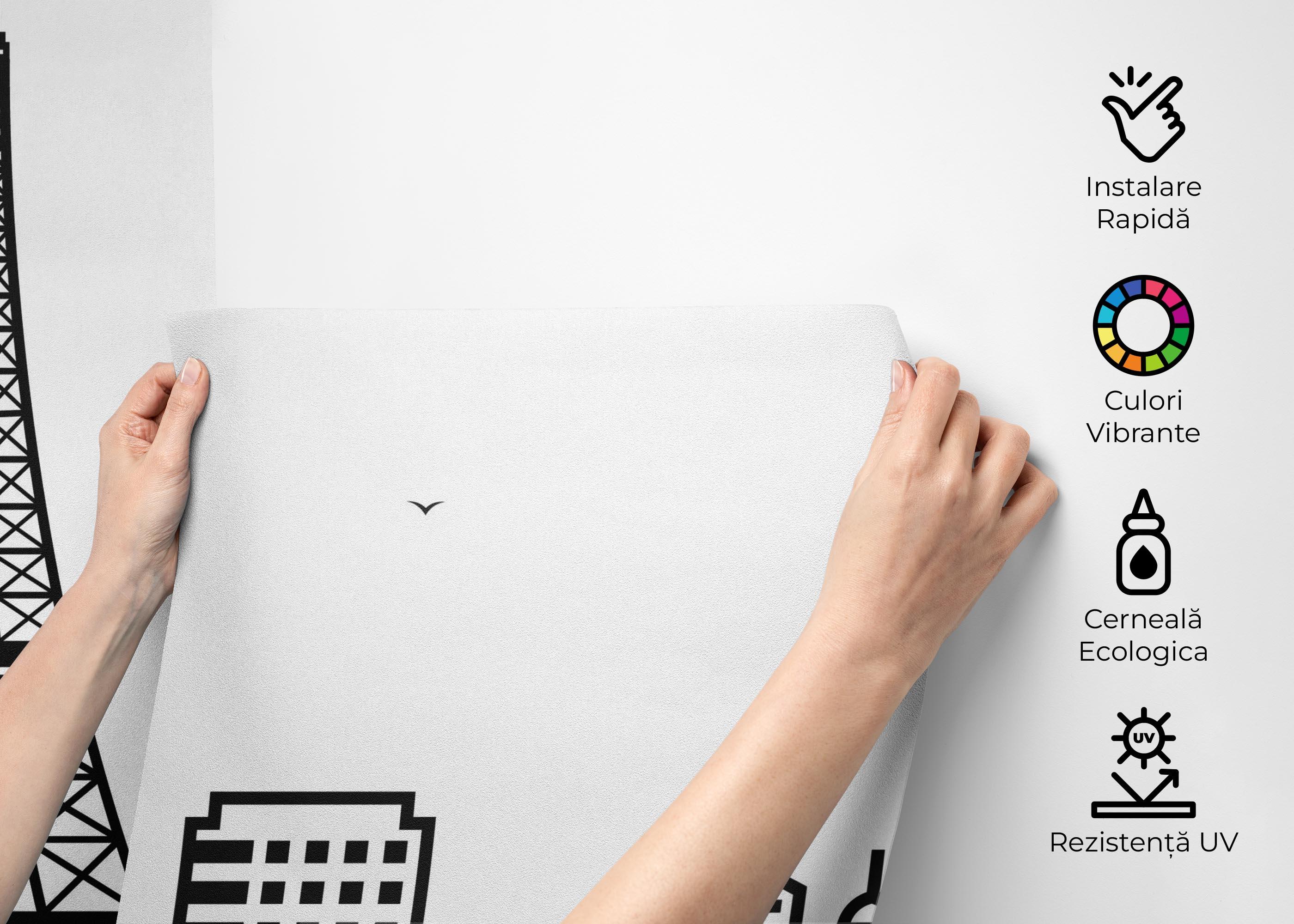 Fototapet Simple Line Paris mockup 2