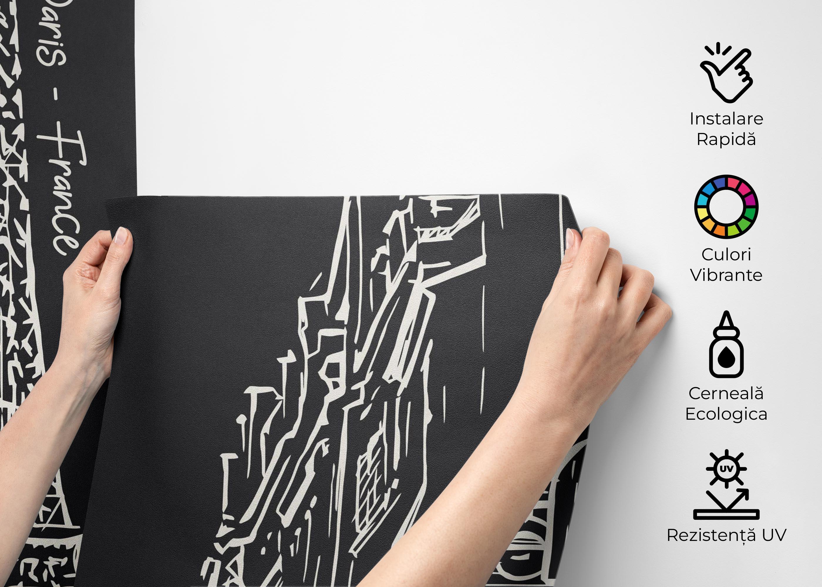 Fototapet White Paris Sketch mockup 2