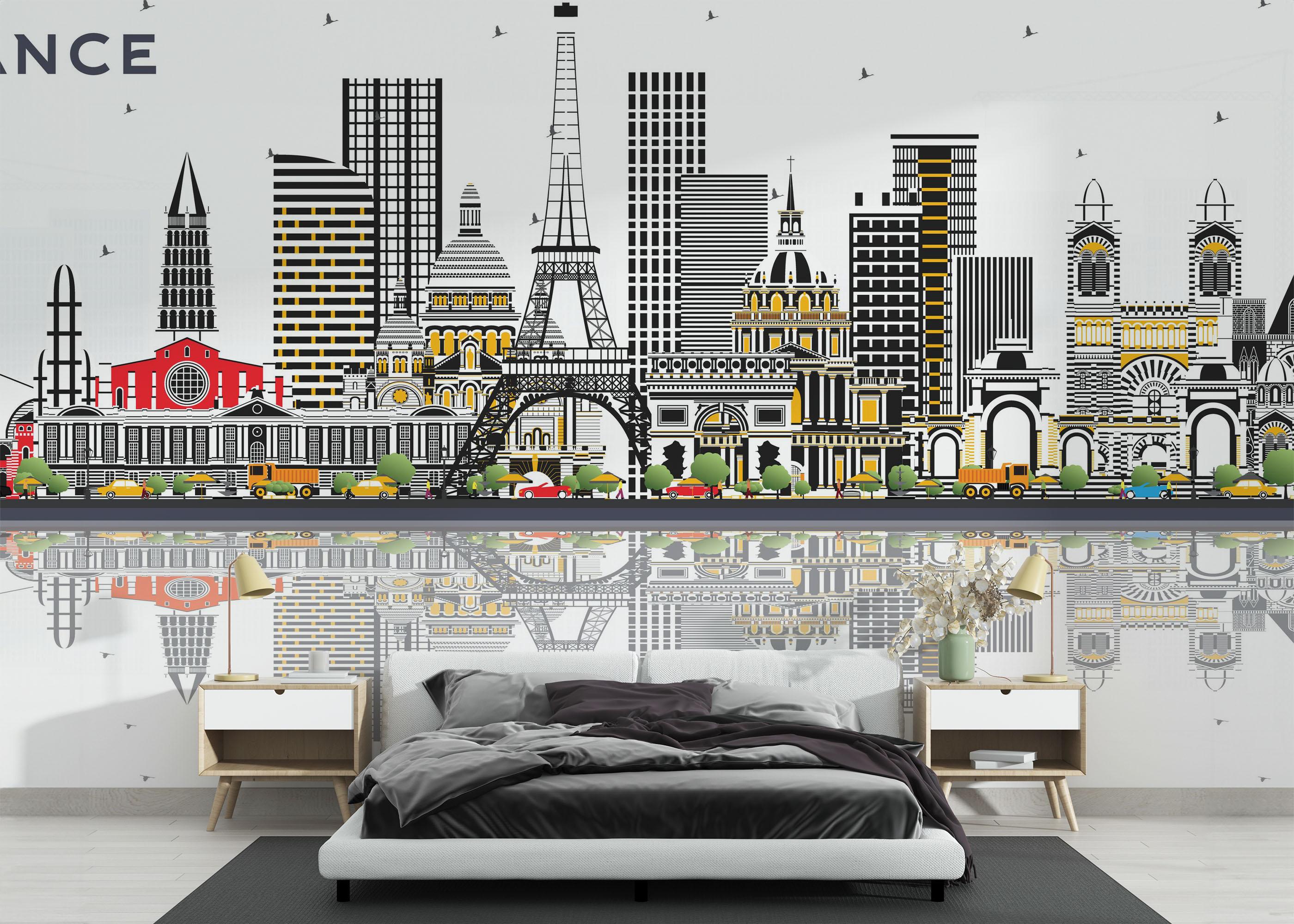 Fototapet France Skyline mockup 3