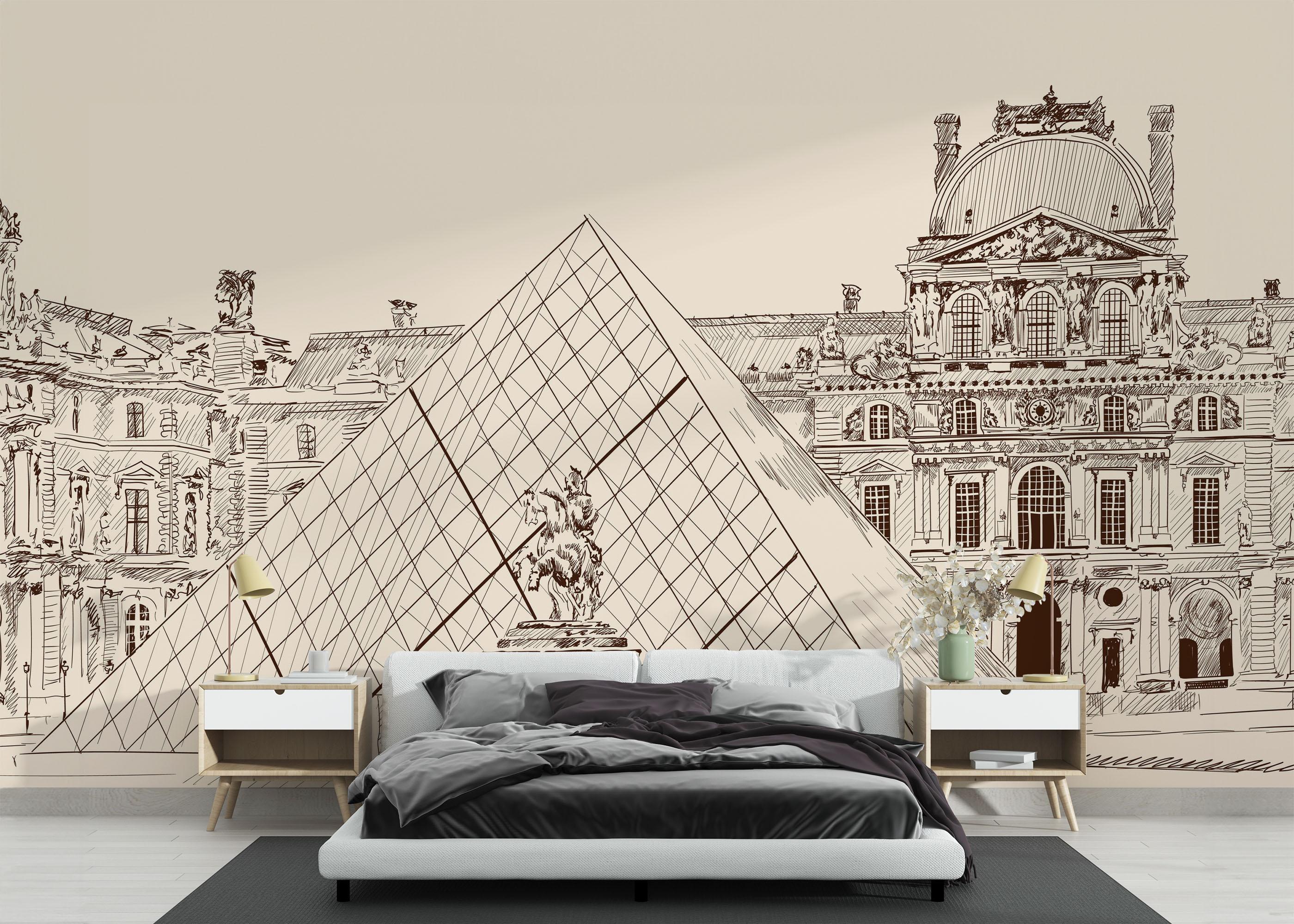 Fototapet Louvres Sketch mockup 3