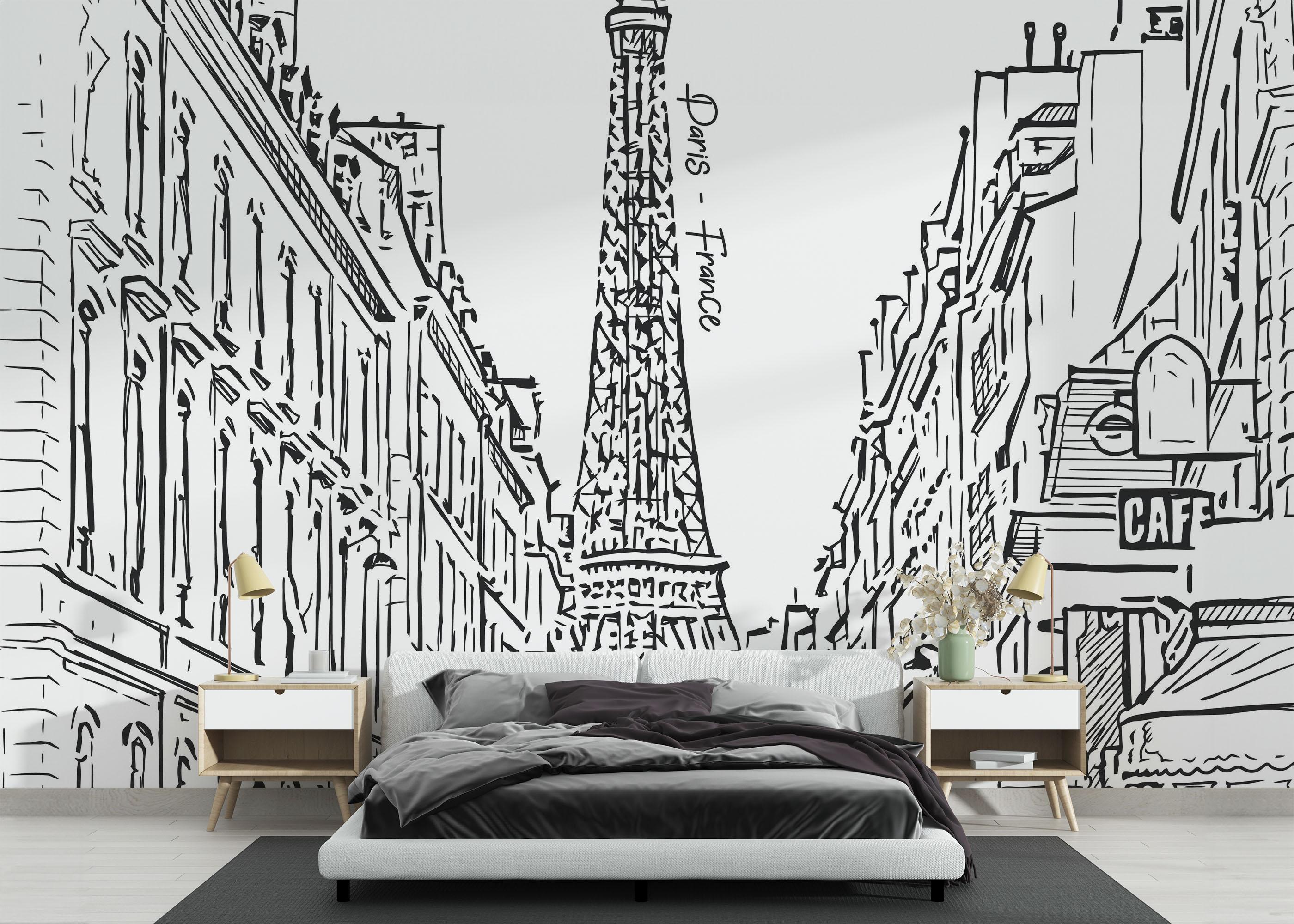 Fototapet Paris Nice Sketch mockup 3