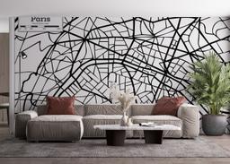 Black Line Paris Map mockup 4