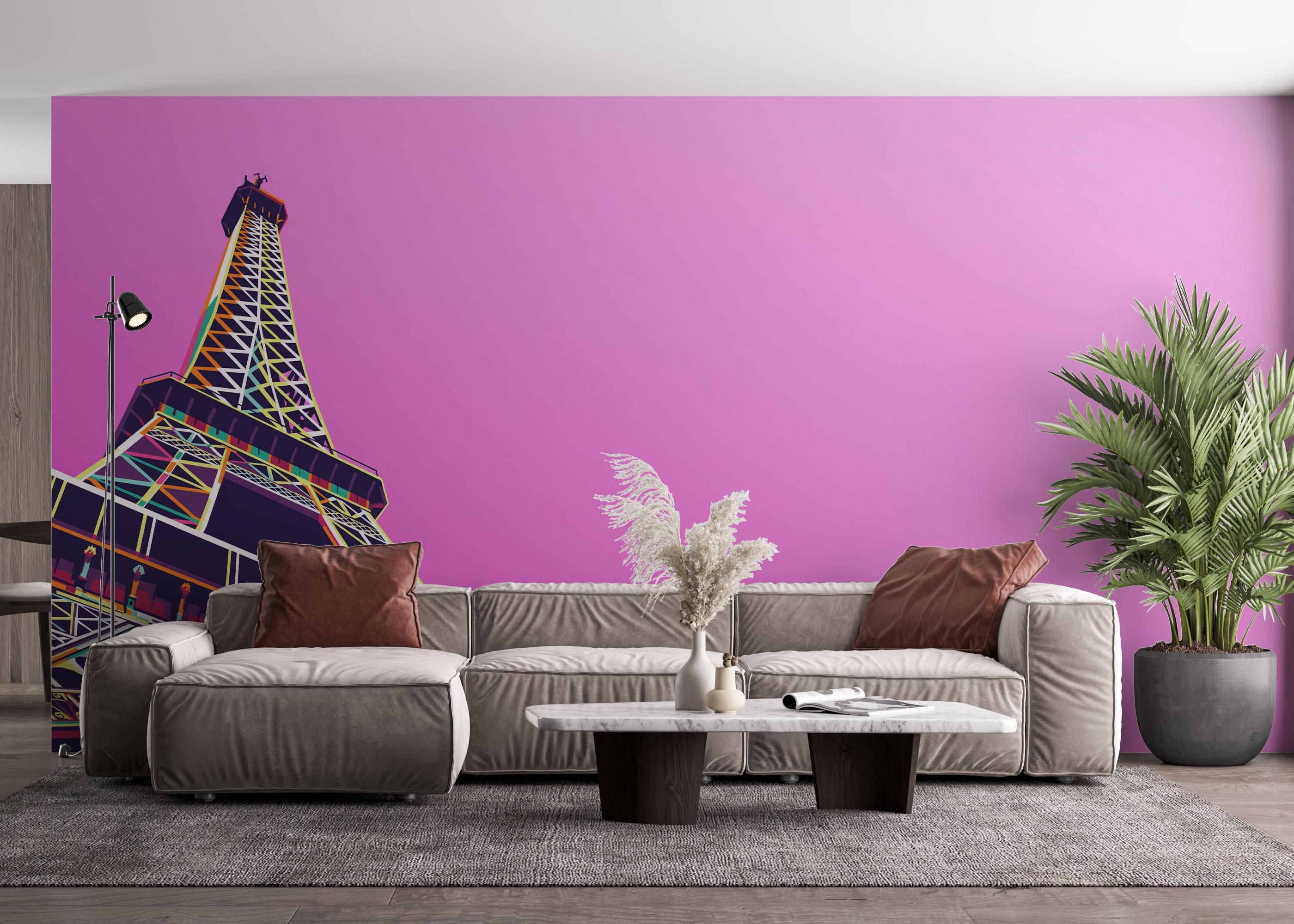 Fototapet Eiffel Purple Sky mockup 4