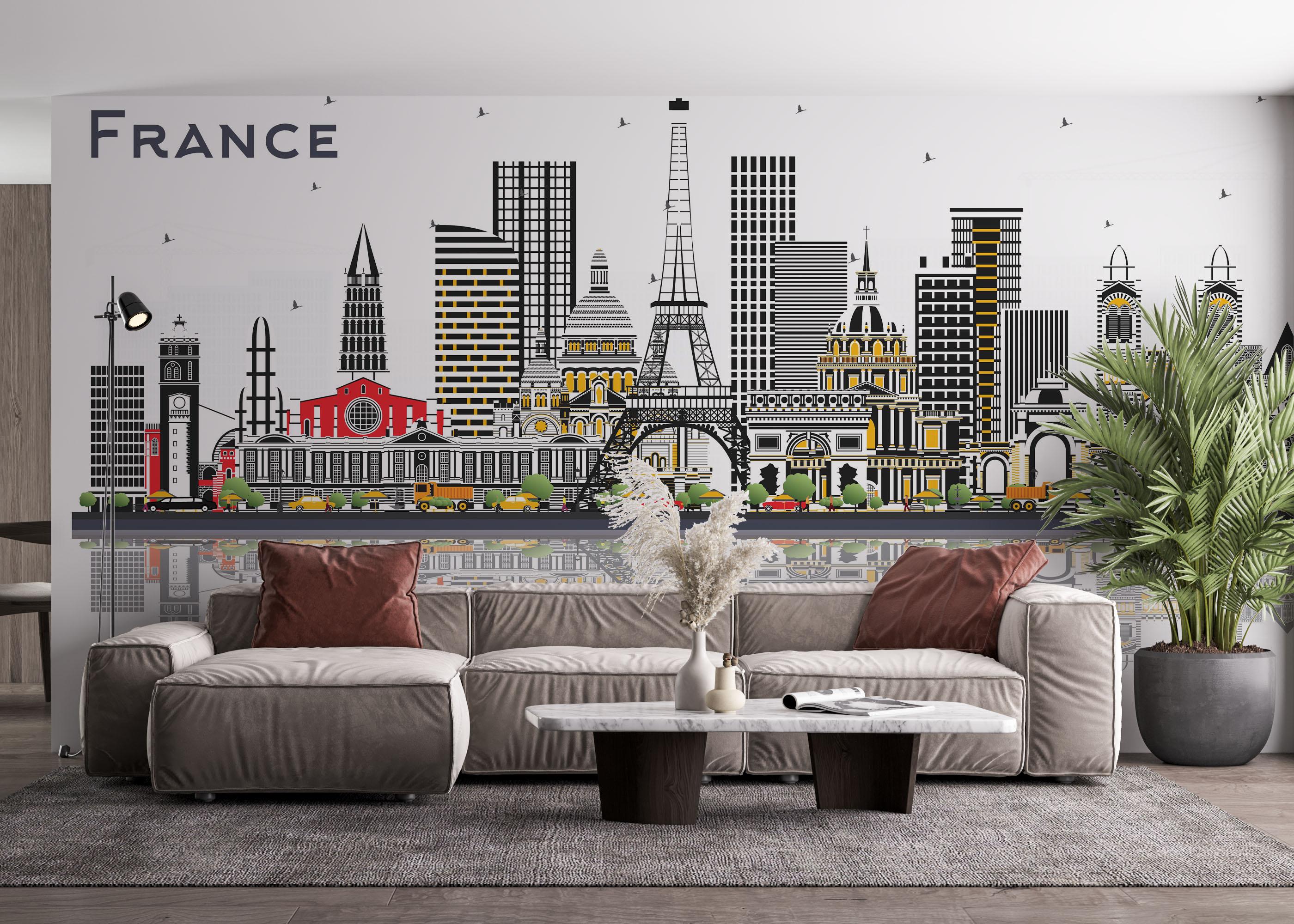 Fototapet France Skyline mockup 4