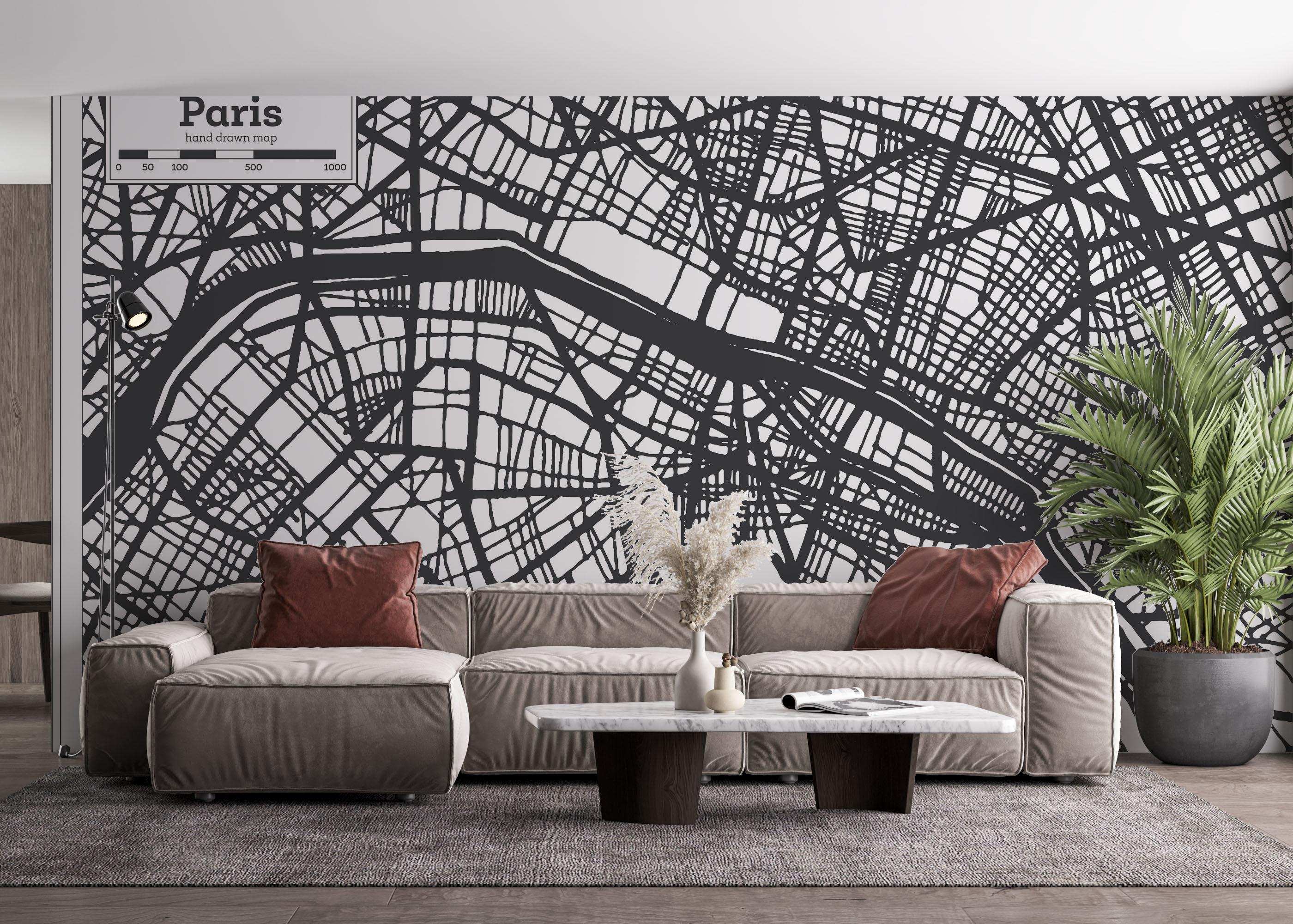 Fototapet Paris City Map mockup 4