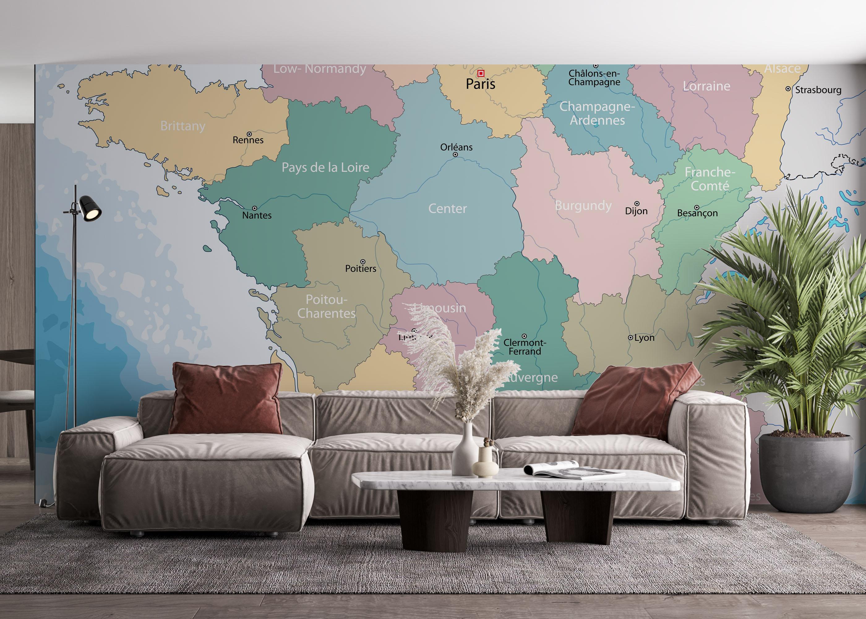 Fototapet Paris Map Color mockup 4