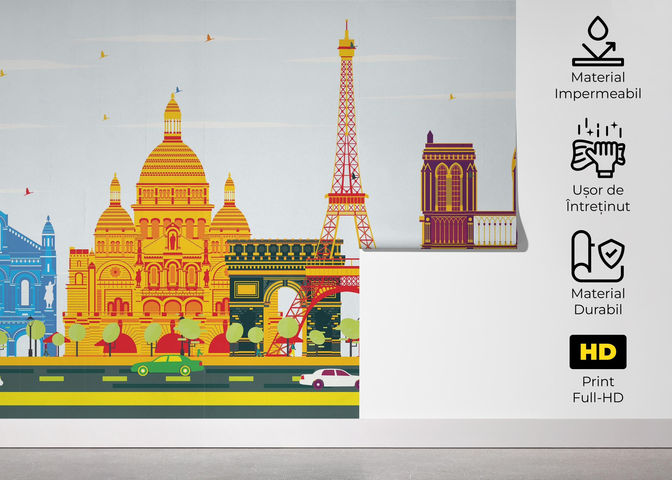 Fototapet Colorful Paris mockup 5