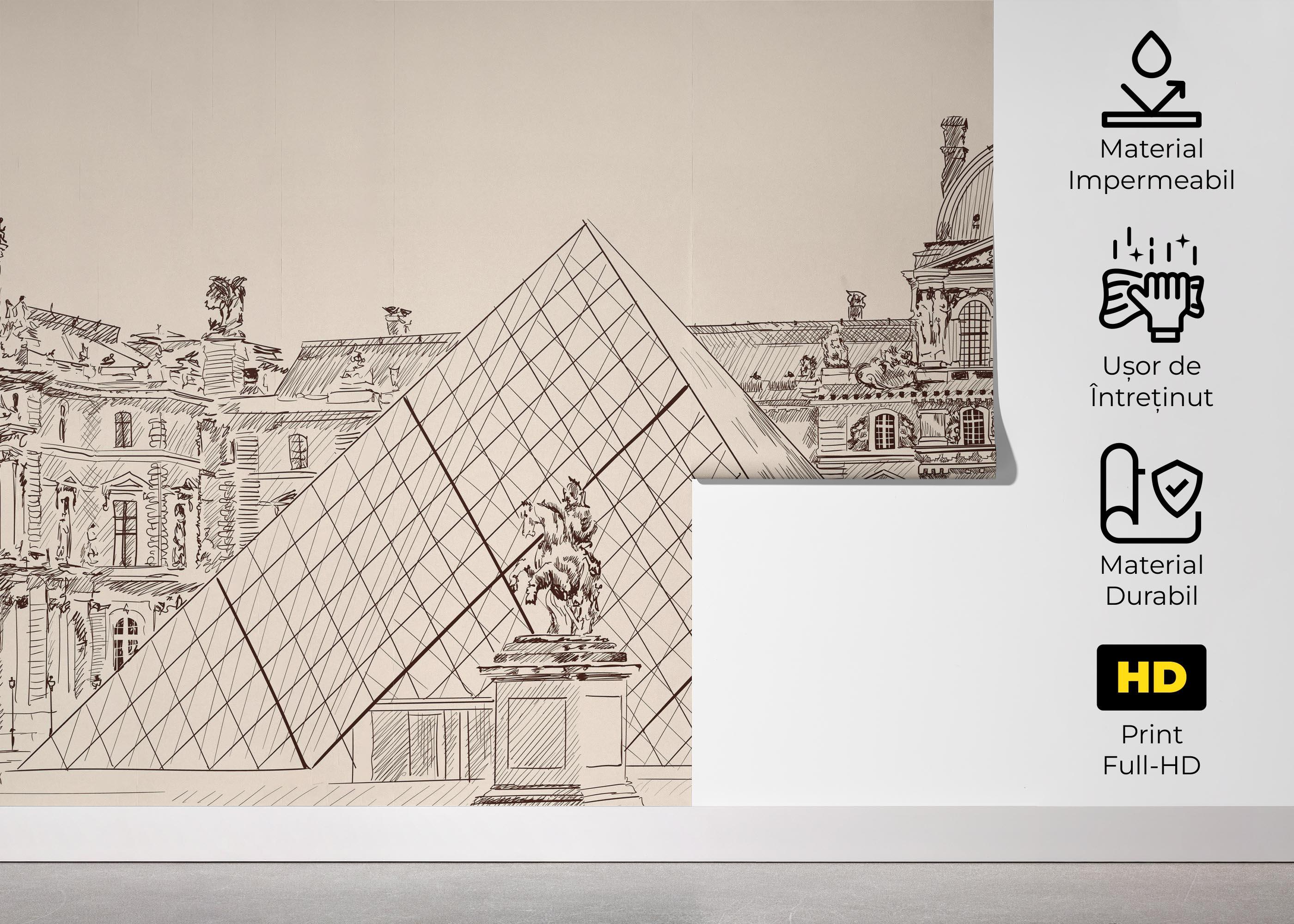 Fototapet Louvres Sketch mockup 5