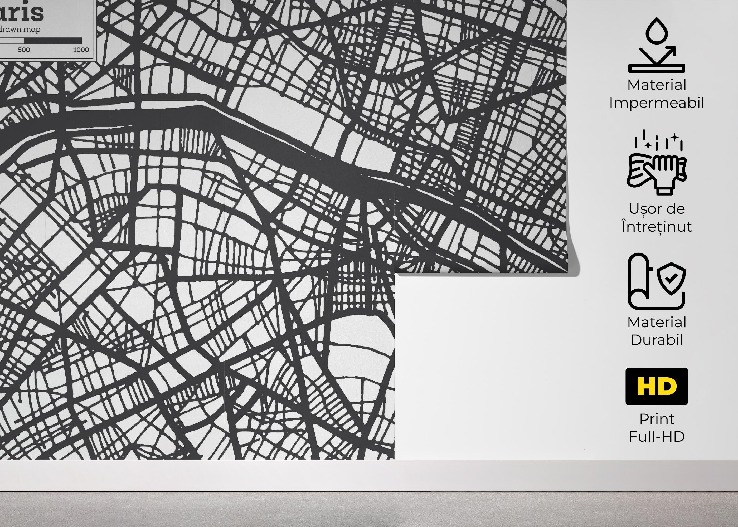 Fototapet Paris City Map mockup 5