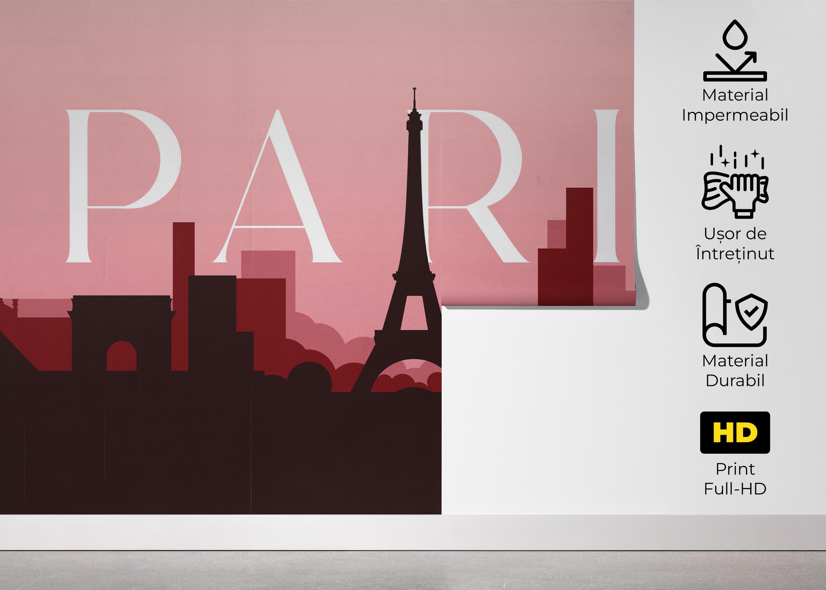 Fototapet Red Light Paris mockup 5
