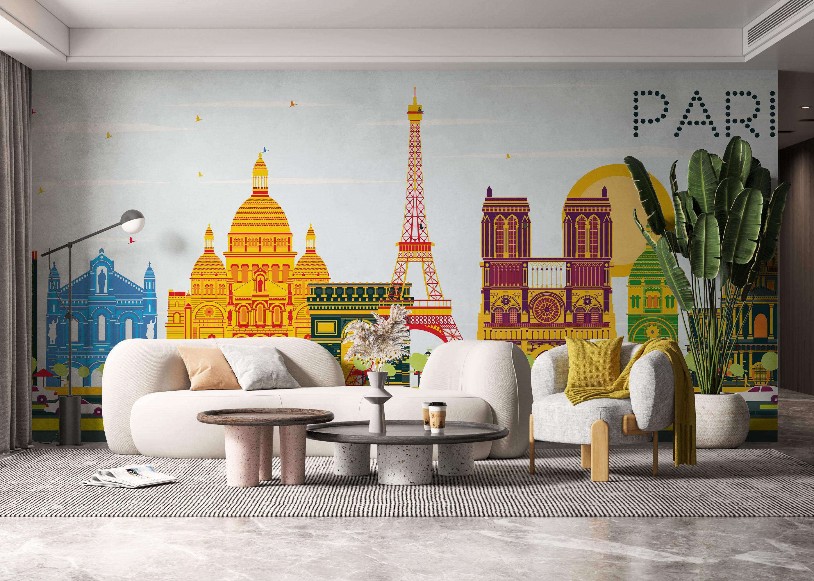 Fototapet Colorful Paris mockup 6