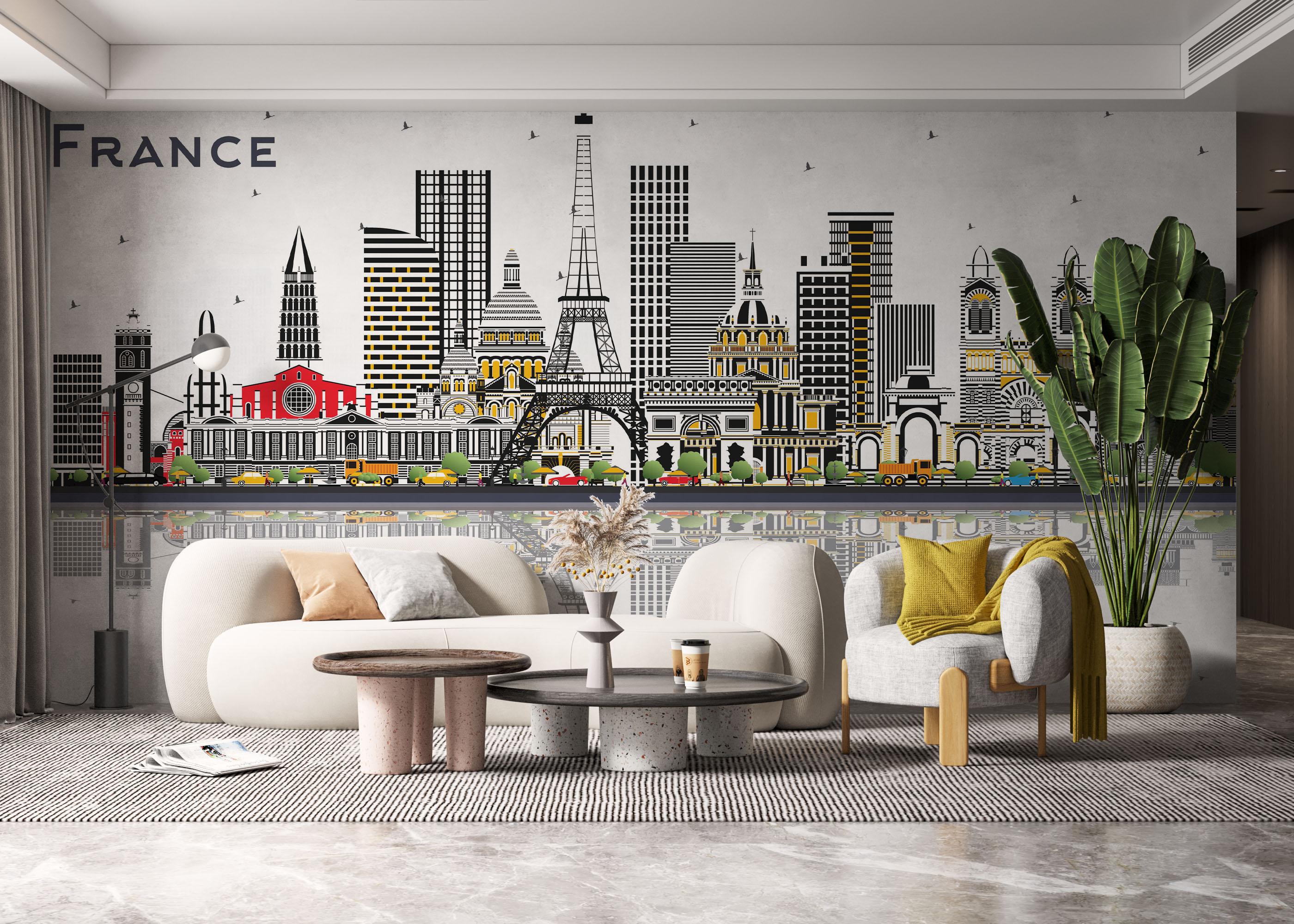 Fototapet France Skyline mockup 6