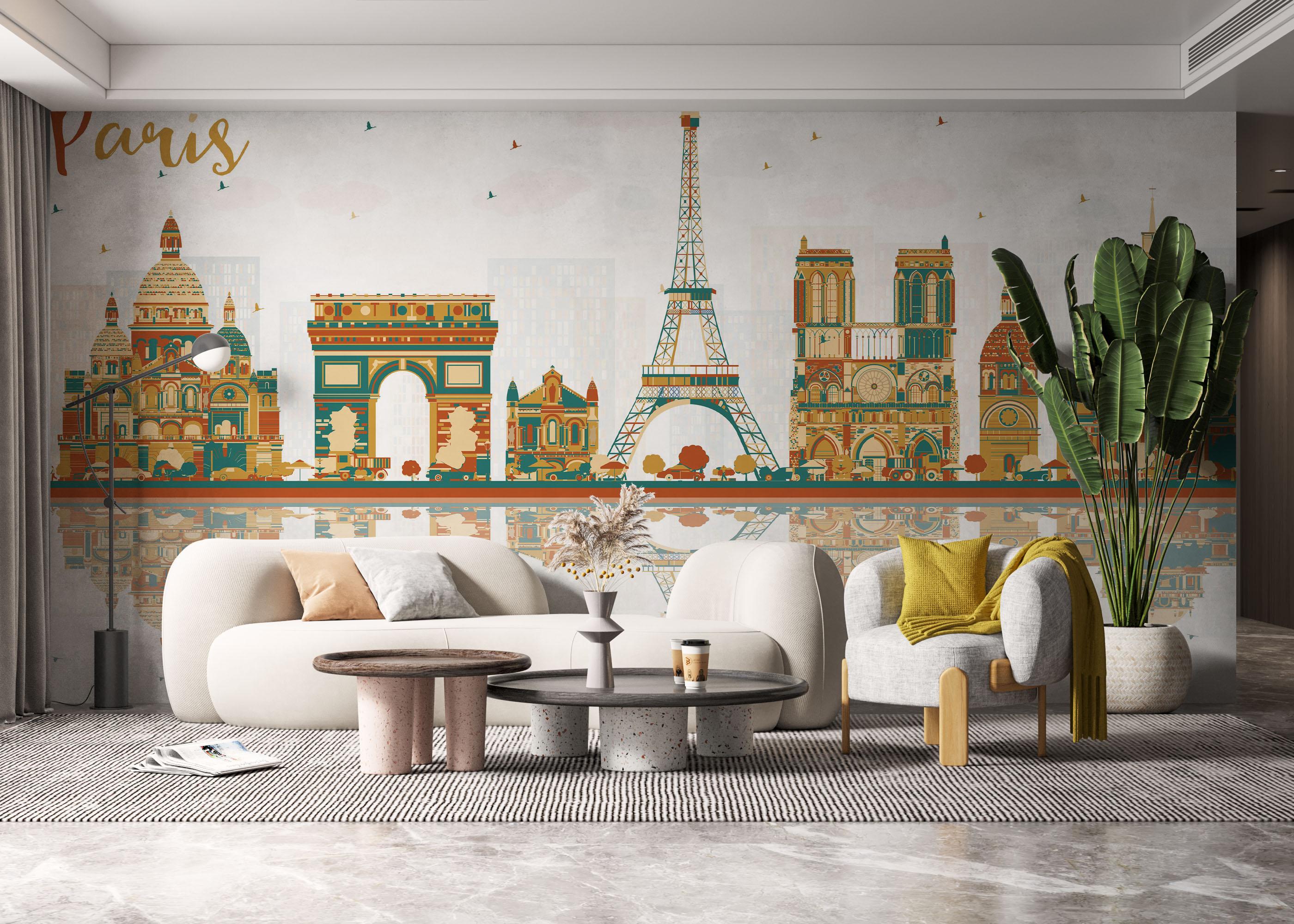 Fototapet Green Brown Paris mockup 6