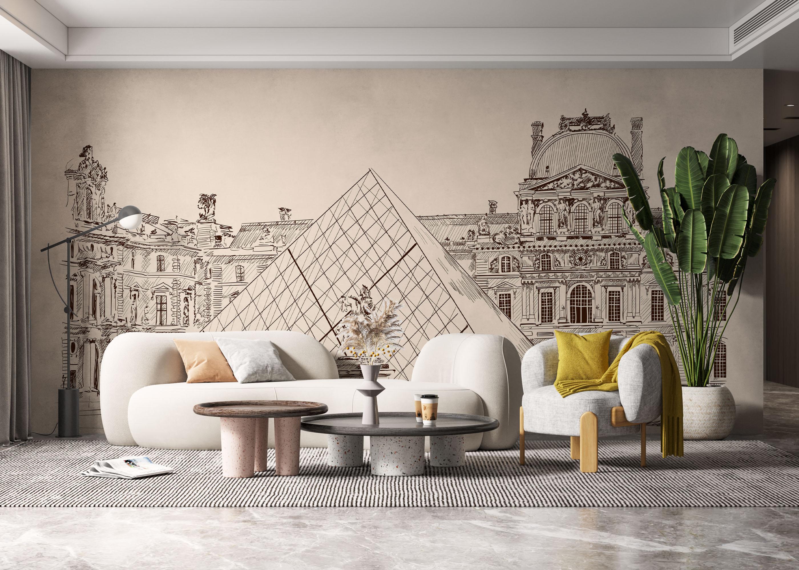 Fototapet Louvres Sketch mockup 6