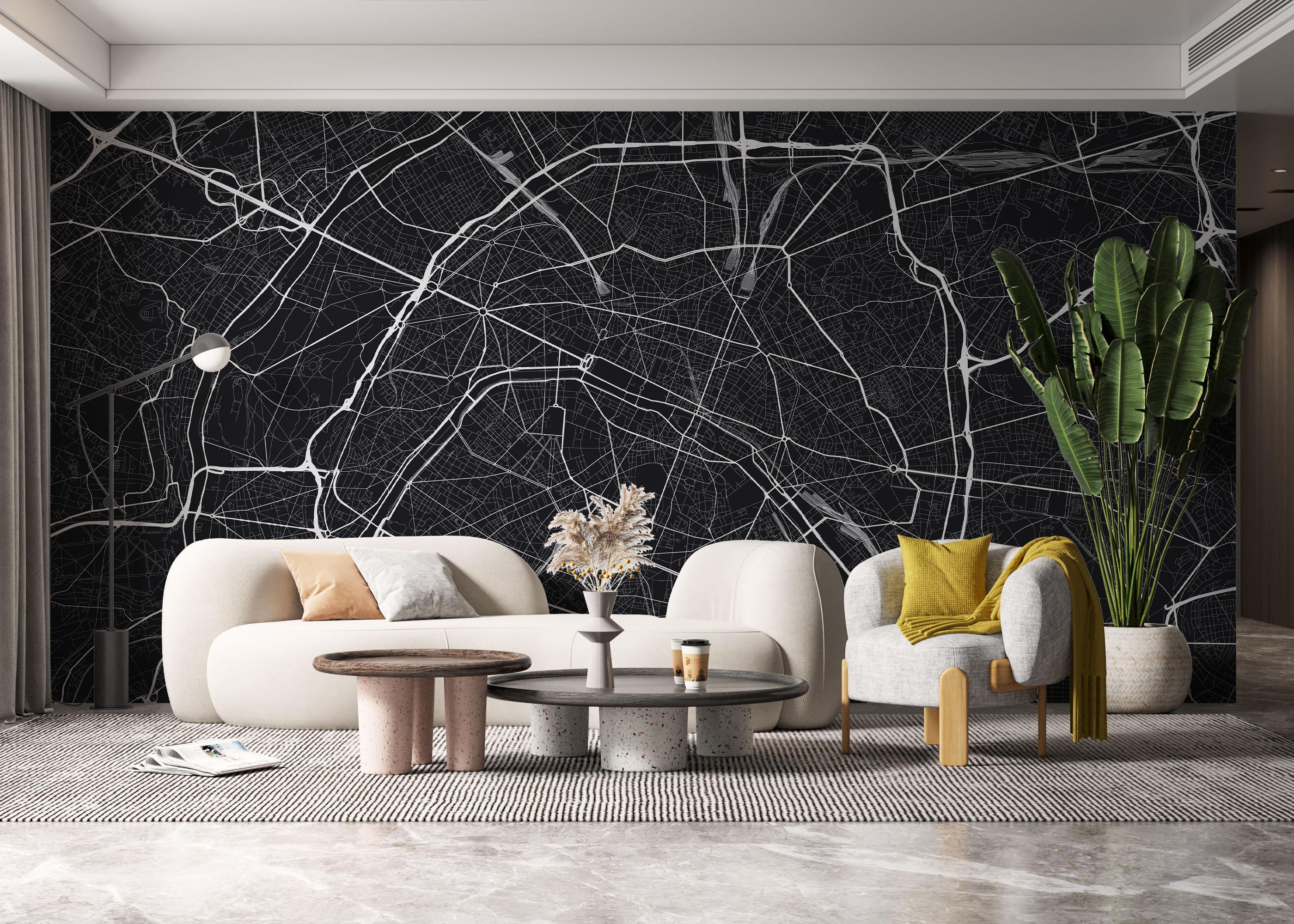 Fototapet Paris Dark Map mockup 6