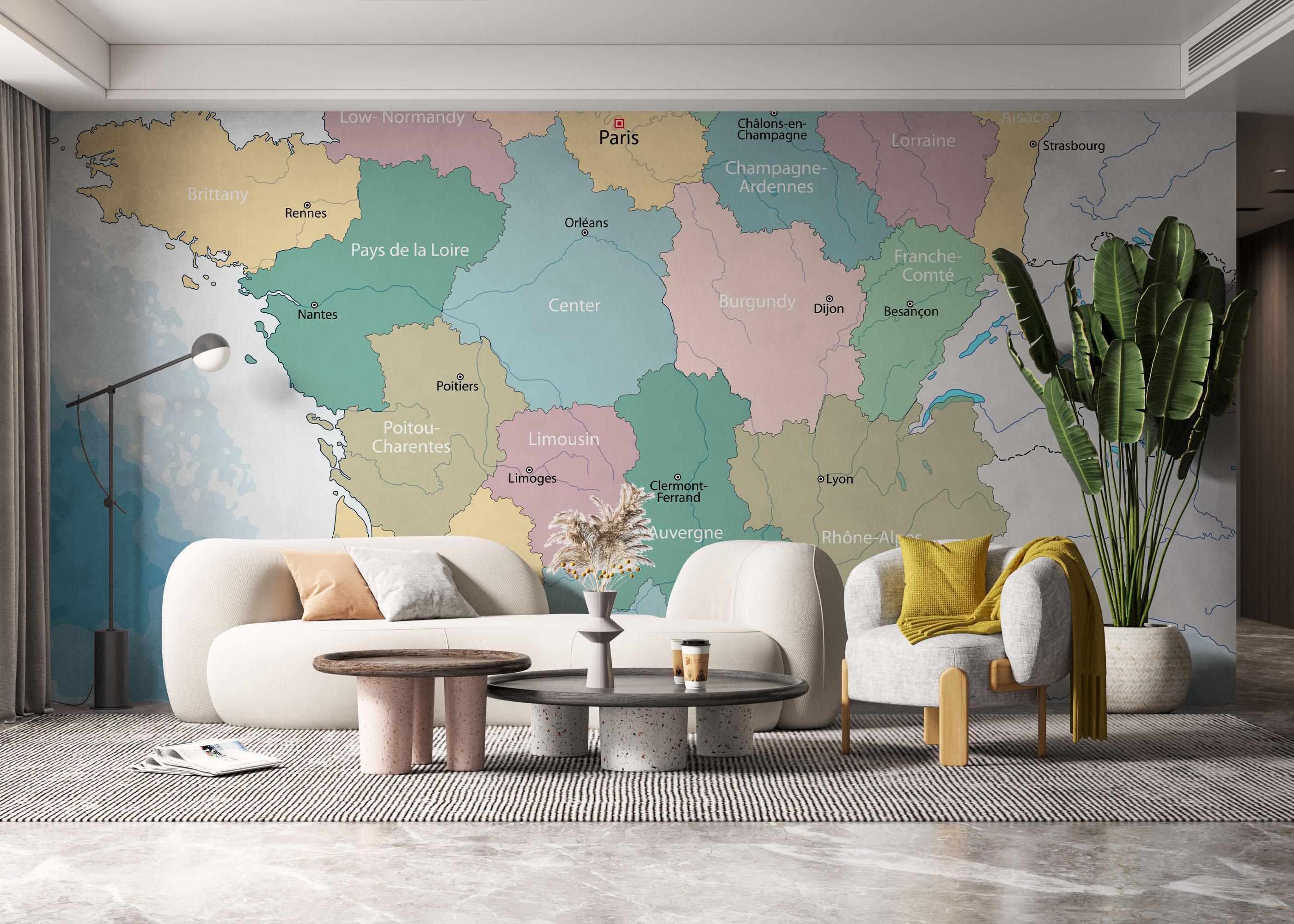 Fototapet Paris Map Color mockup 6