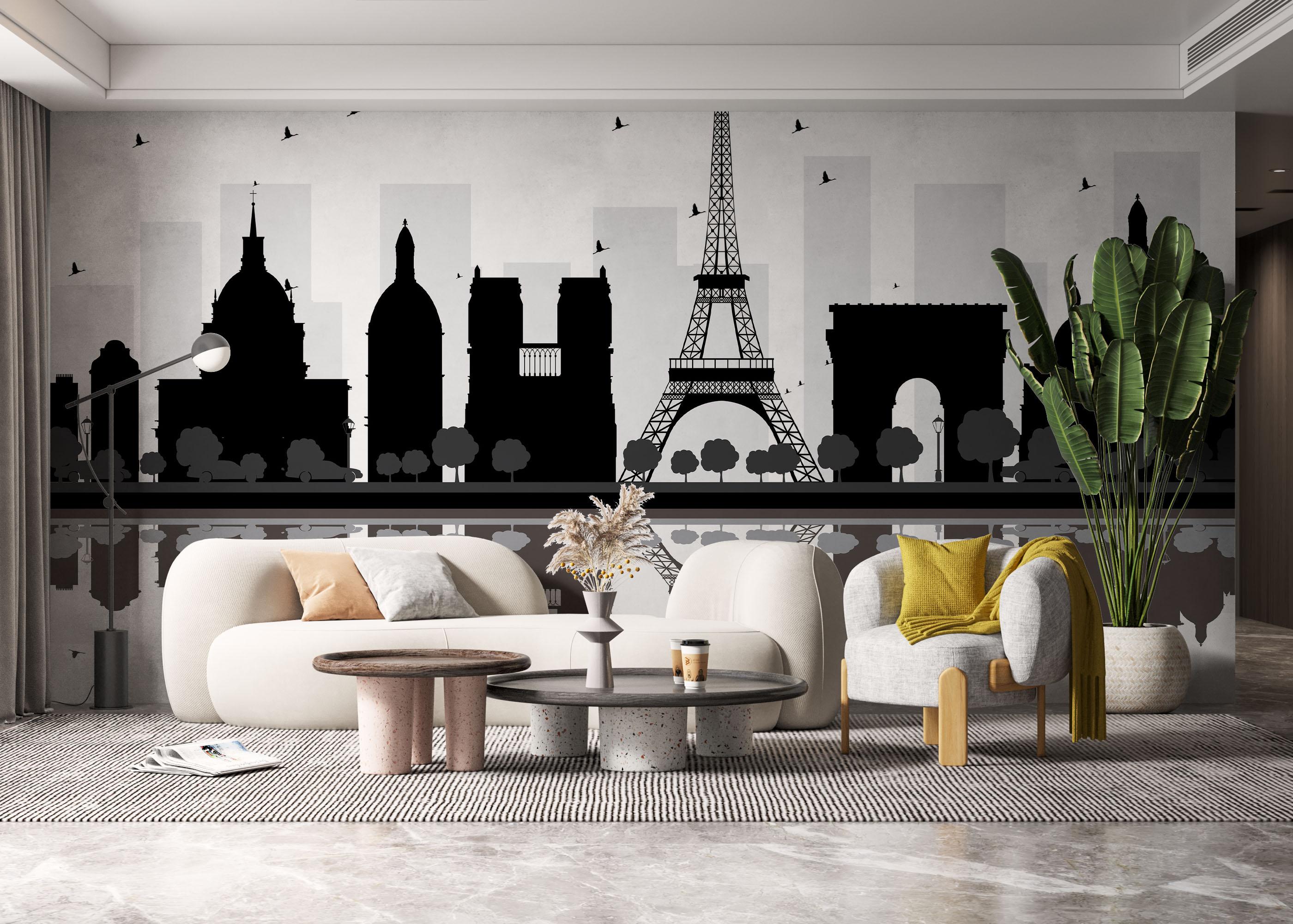 Fototapet Paris Silhouette mockup 6
