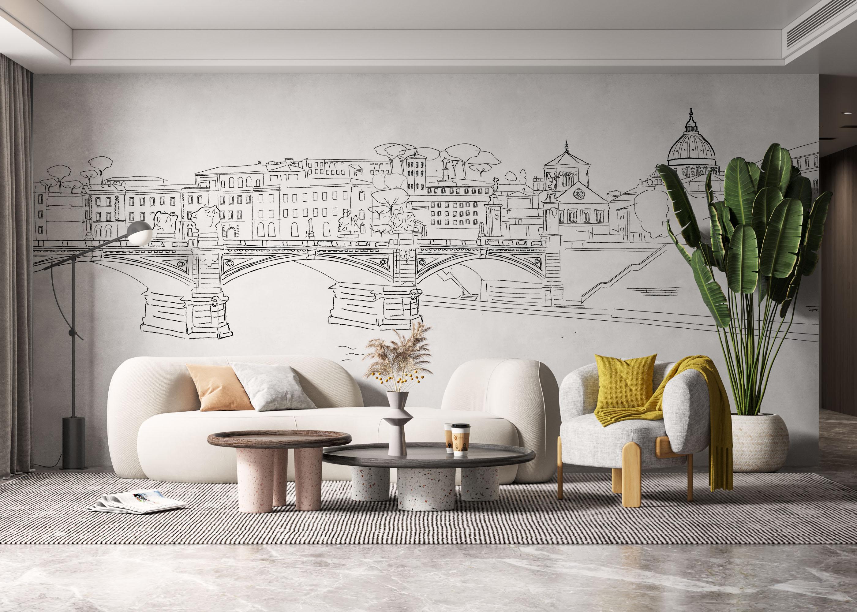 Fototapet Sketch France mockup 6