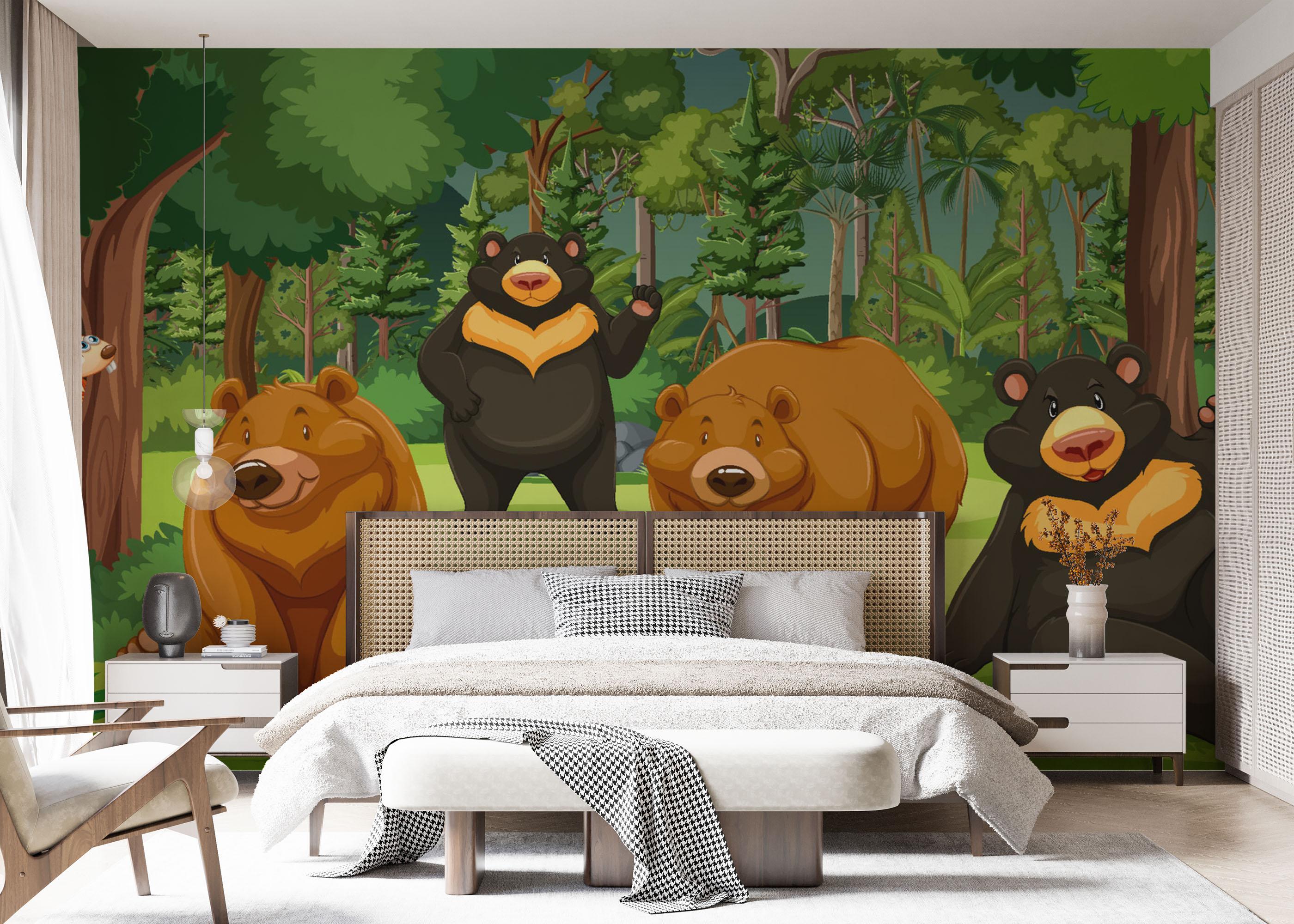 Fototapet Bear Family mockup 7