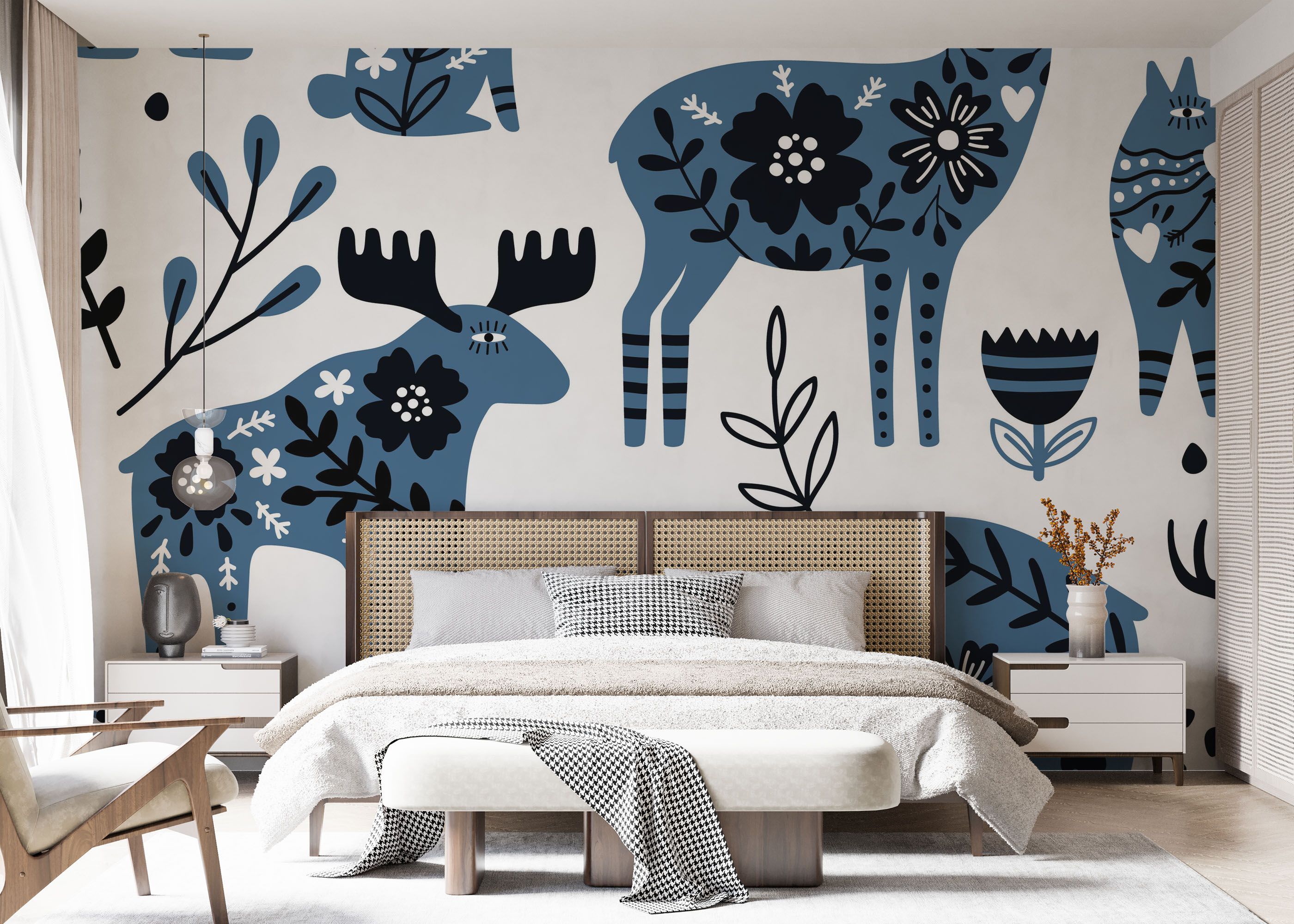 Blue Flower Animals mockup 7