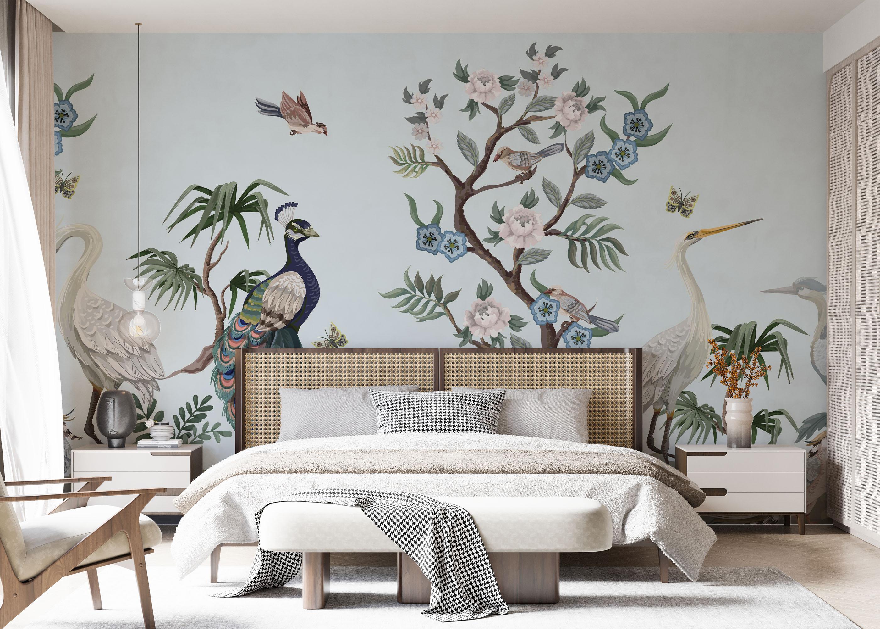 Fototapet Pretty Tree Birds Art mockup 7