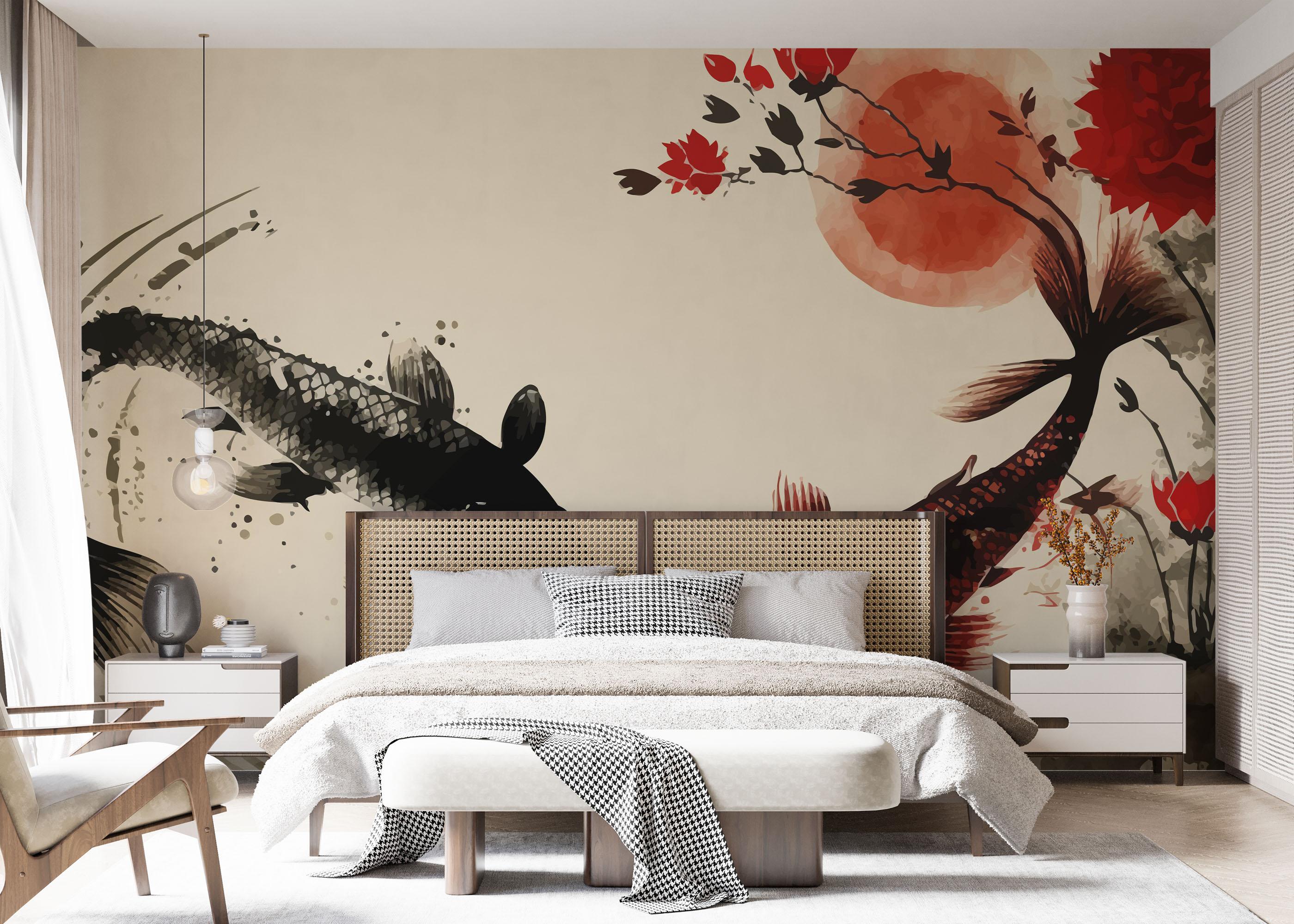 Fototapet Red Black Koi mockup 7