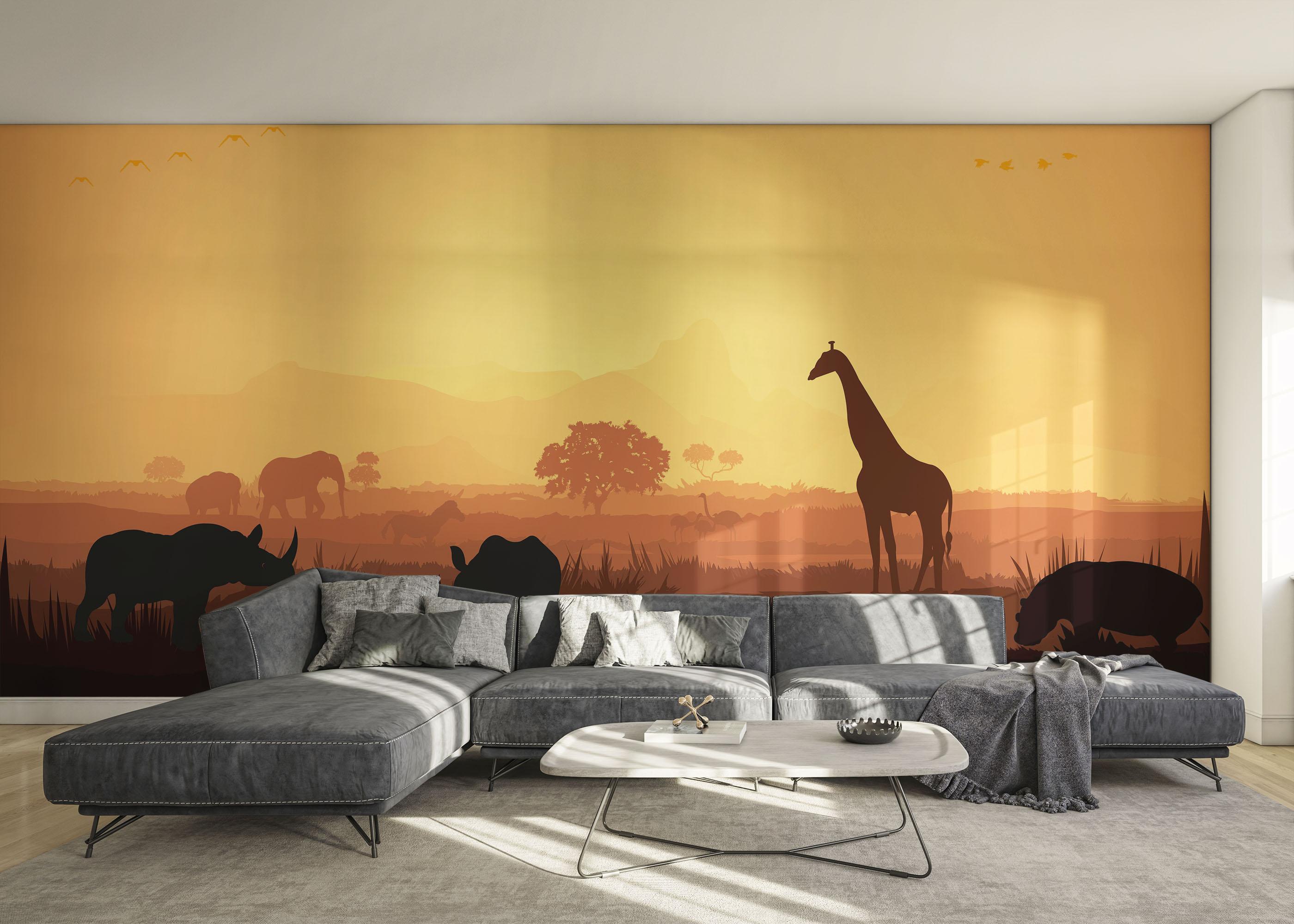 Fototapet Animal Forest Shilouette mockup 0