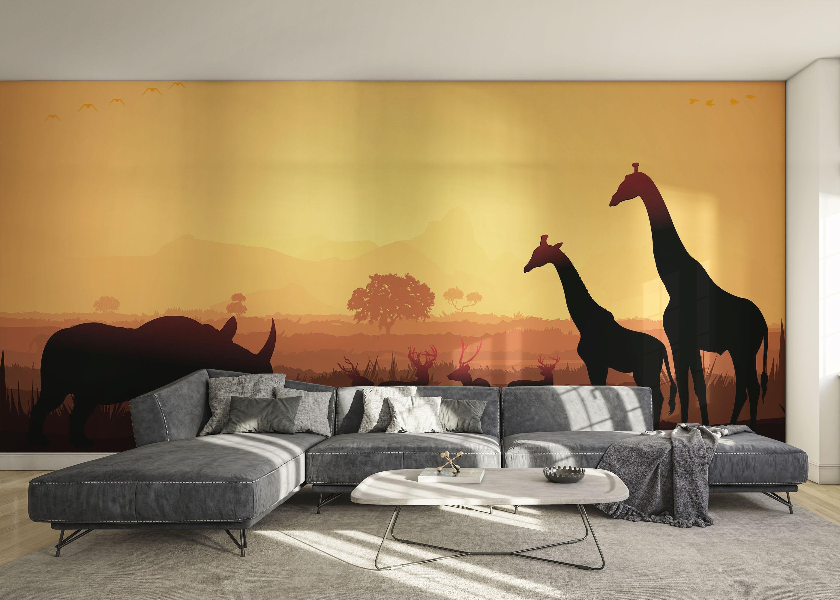 Fototapet Animal Sunset View mockup 0