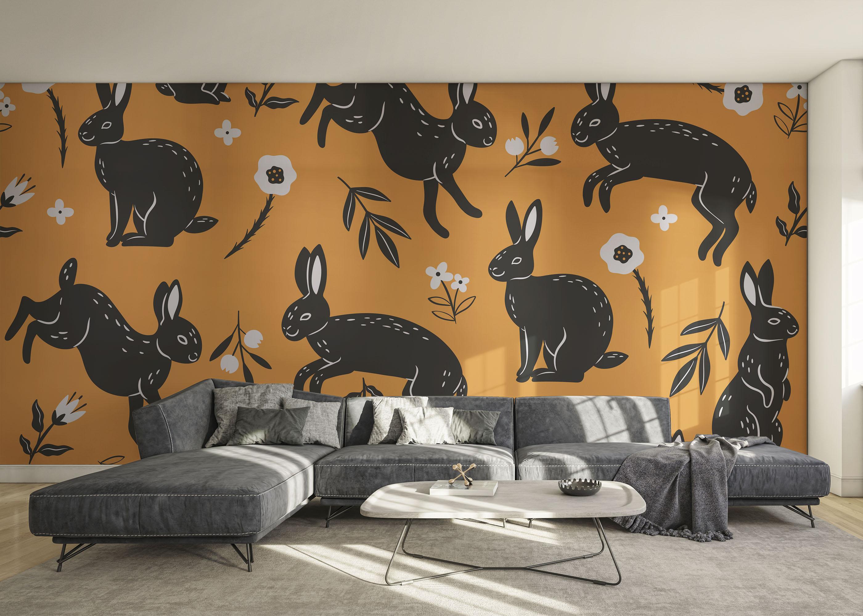Fototapet Bunny Pattern Art mockup 0