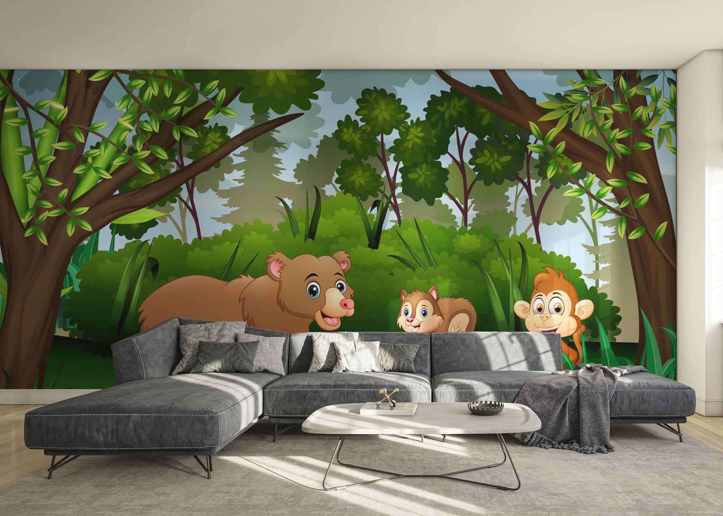 Fototapet Cute Bear Cartoon mockup 0
