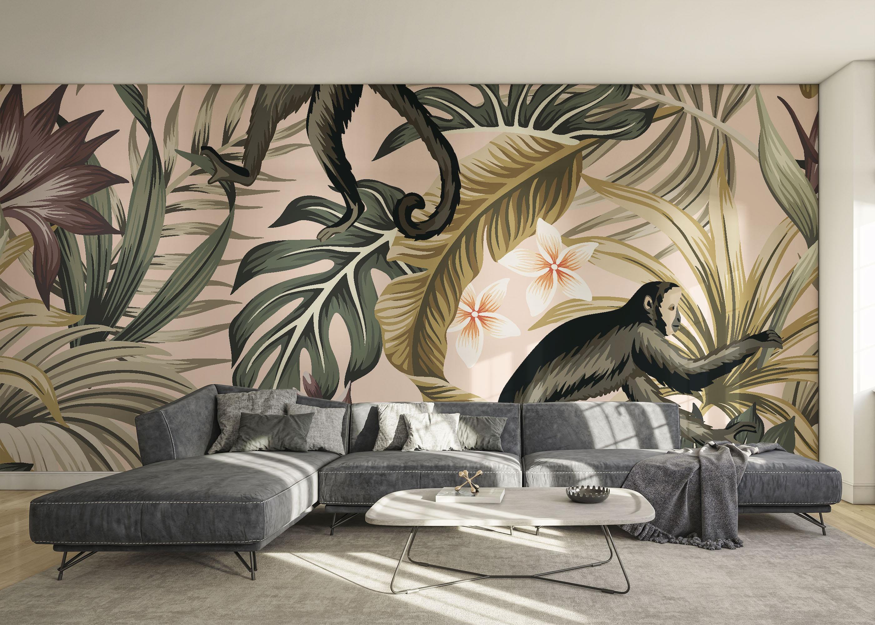 Fototapet Grey Monkey Art mockup 0