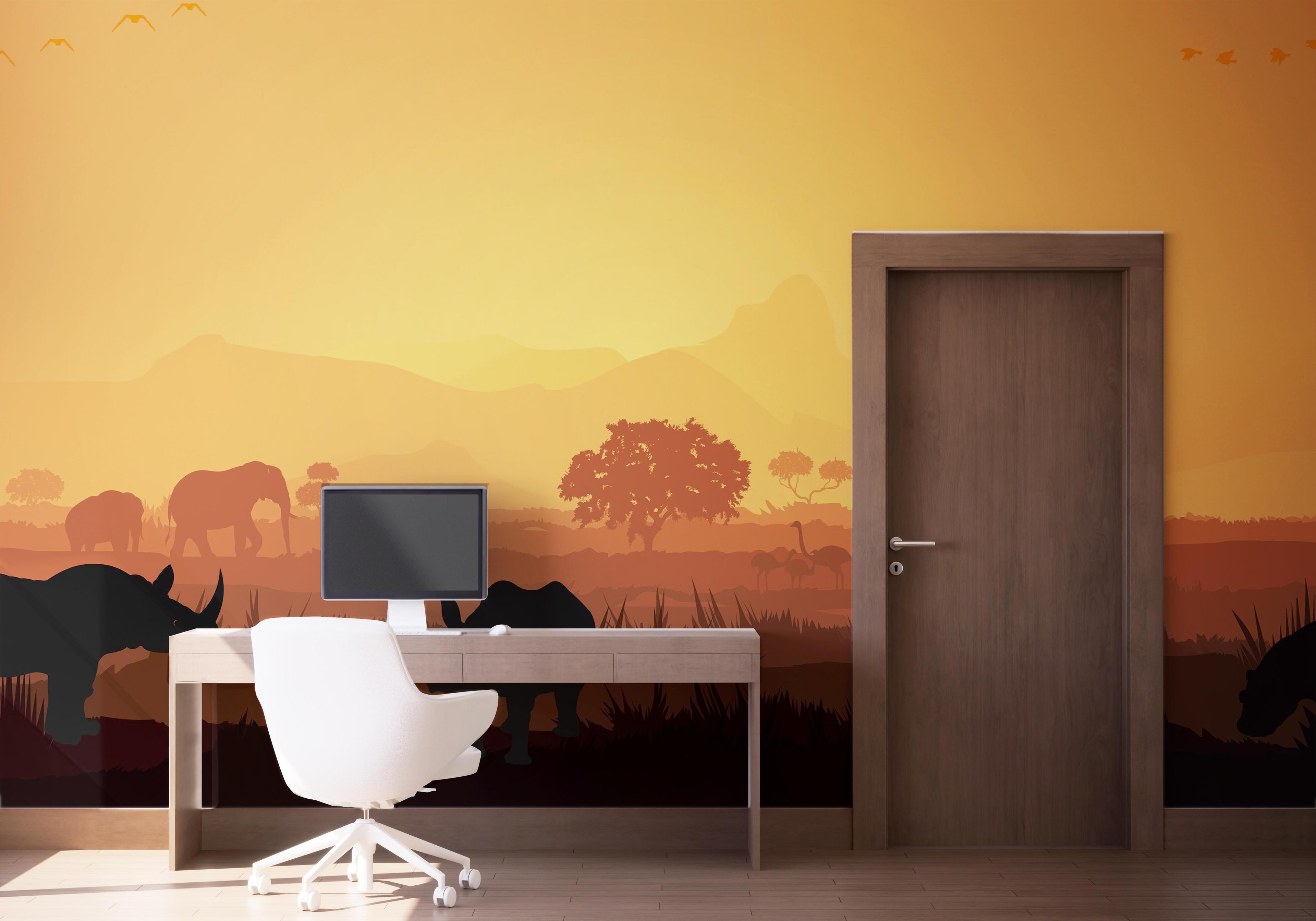 Fototapet Animal Forest Shilouette mockup 1