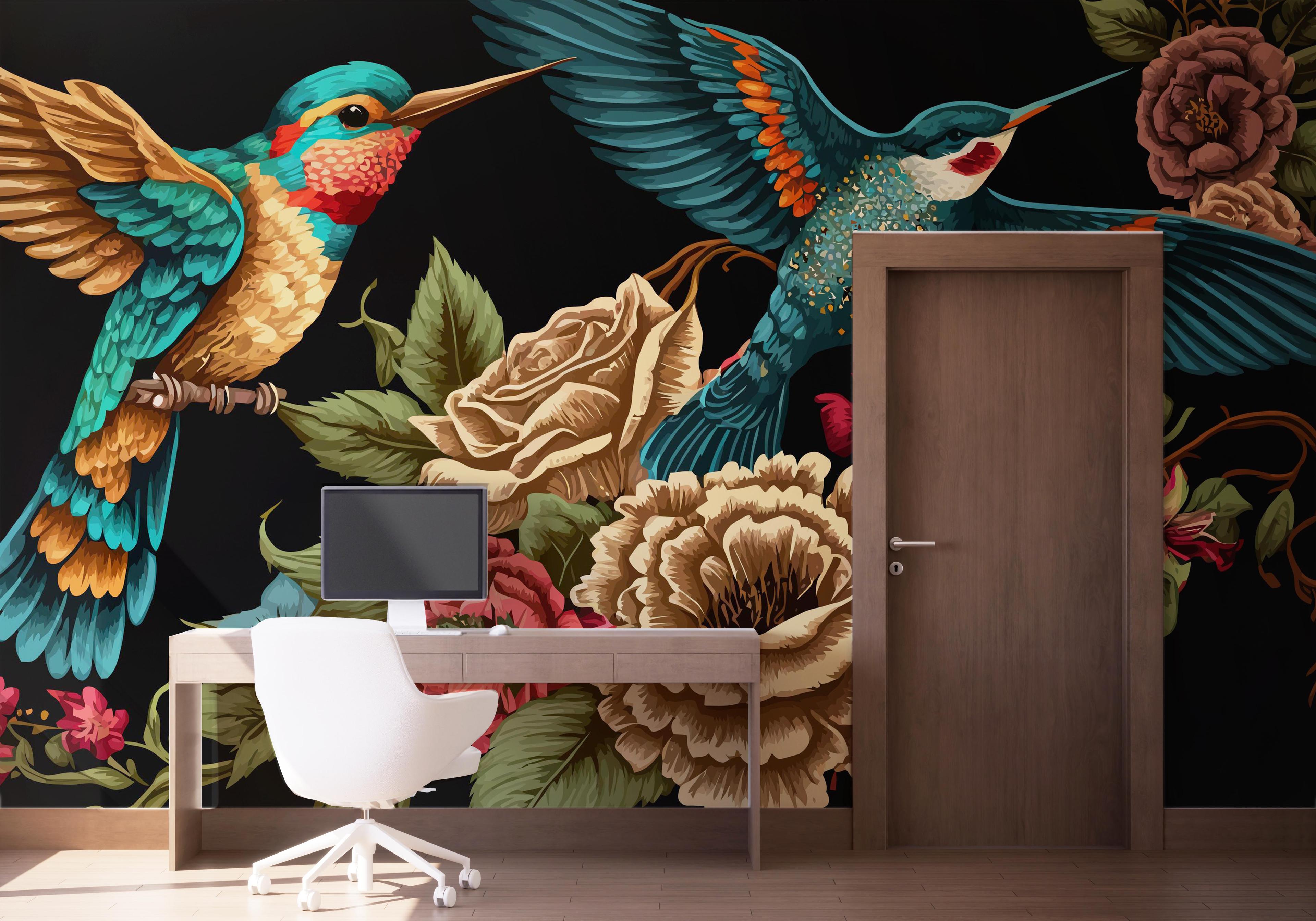 Fototapet Blue Bird Art mockup 1