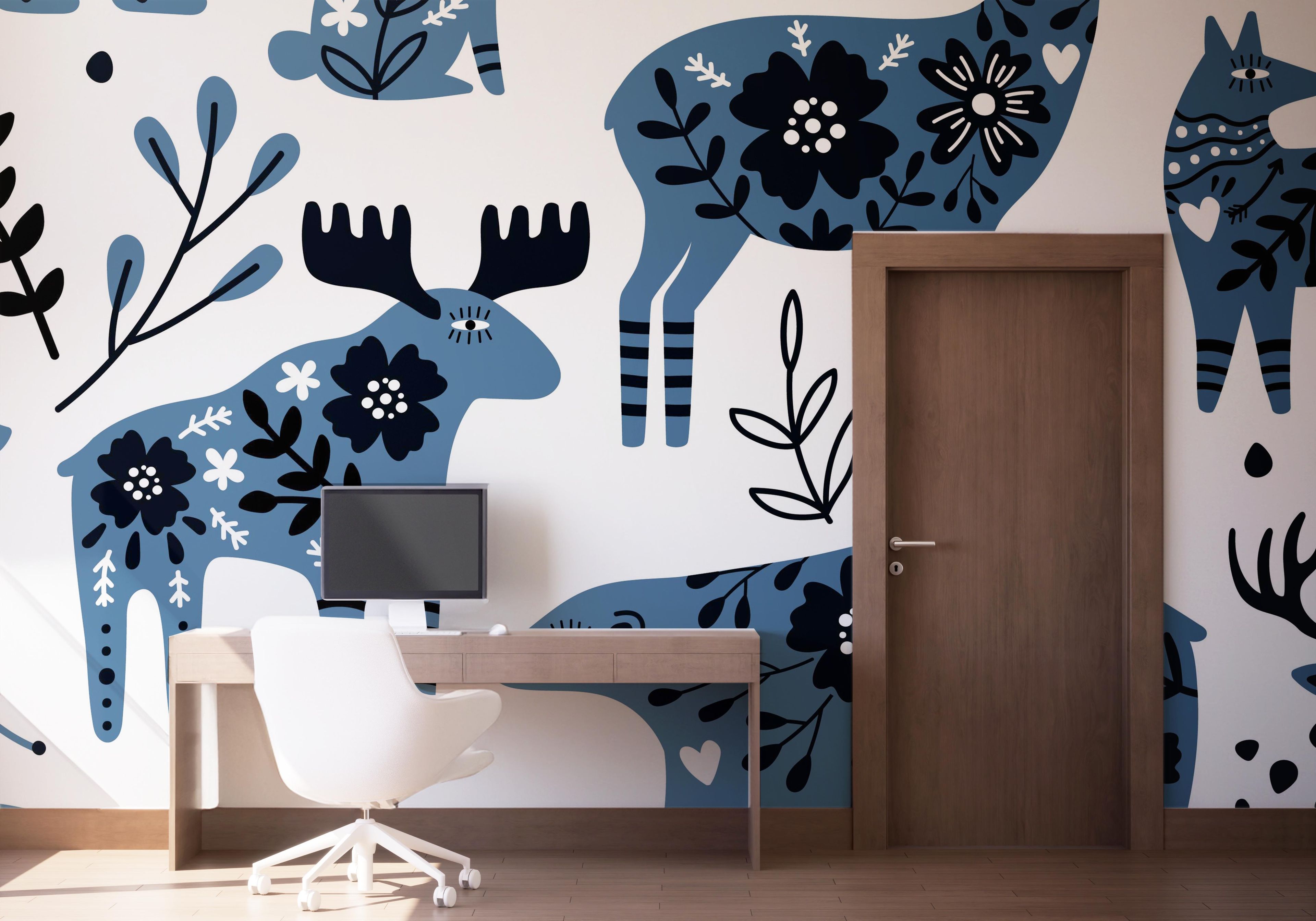 Blue Flower Animals mockup 1