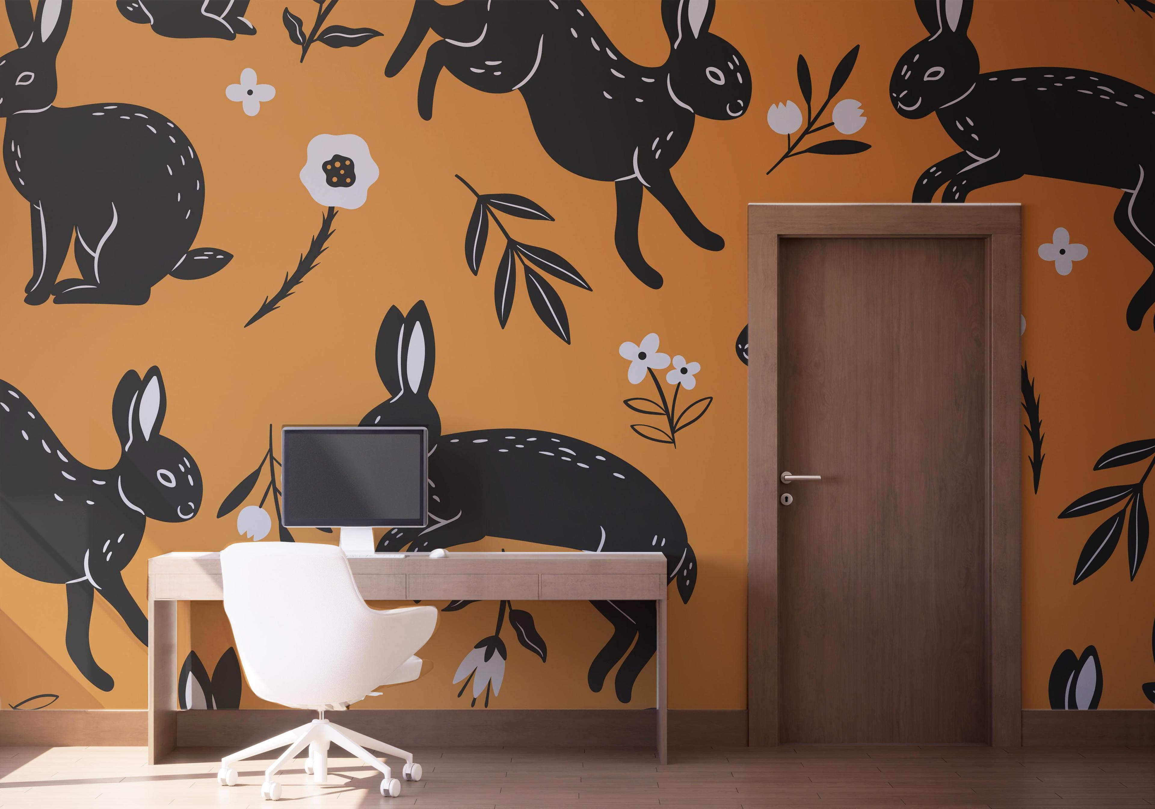 Fototapet Bunny Pattern Art mockup 1