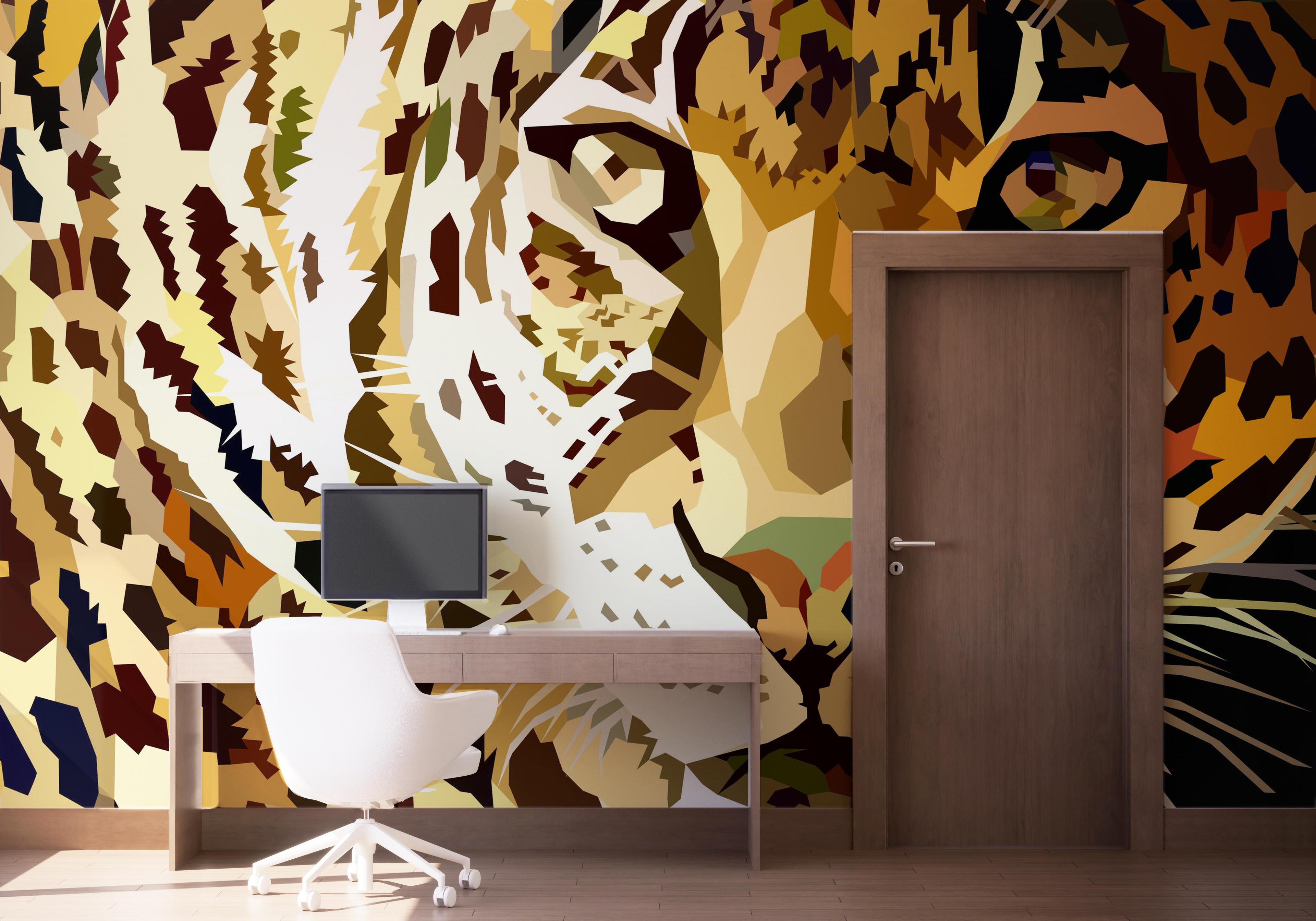 Fototapet Colorful Ceetah Head mockup 1