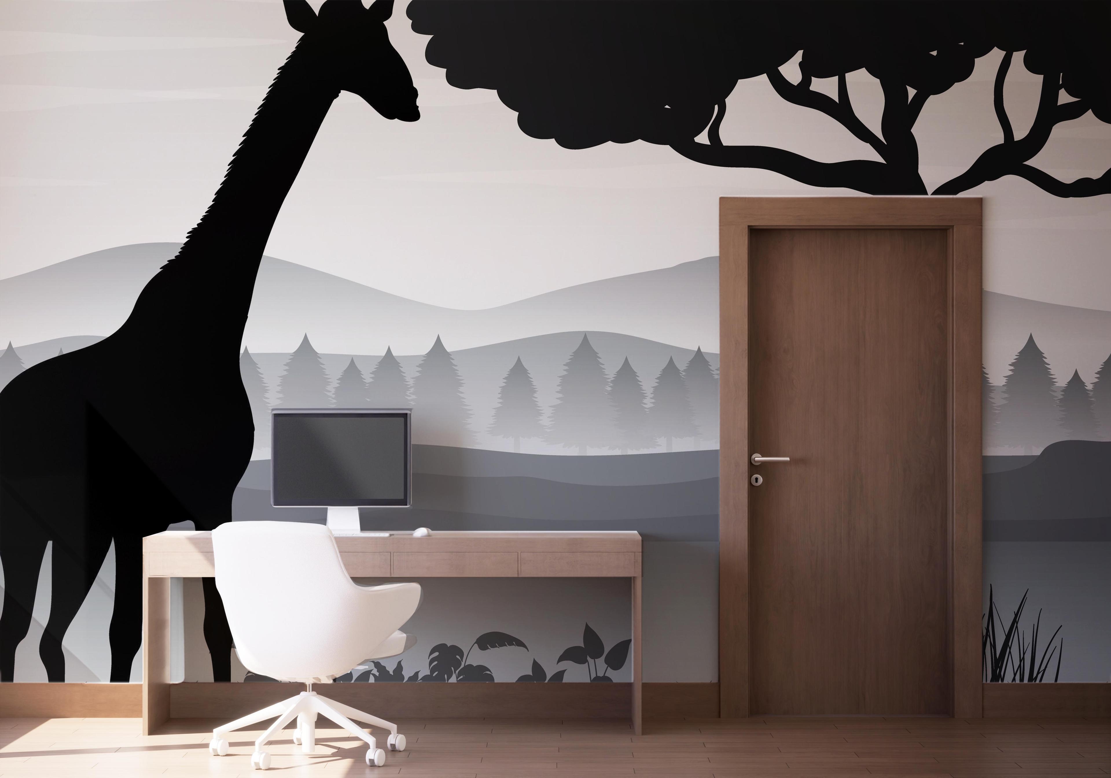 Fototapet Zebra Shilouette Art mockup 1