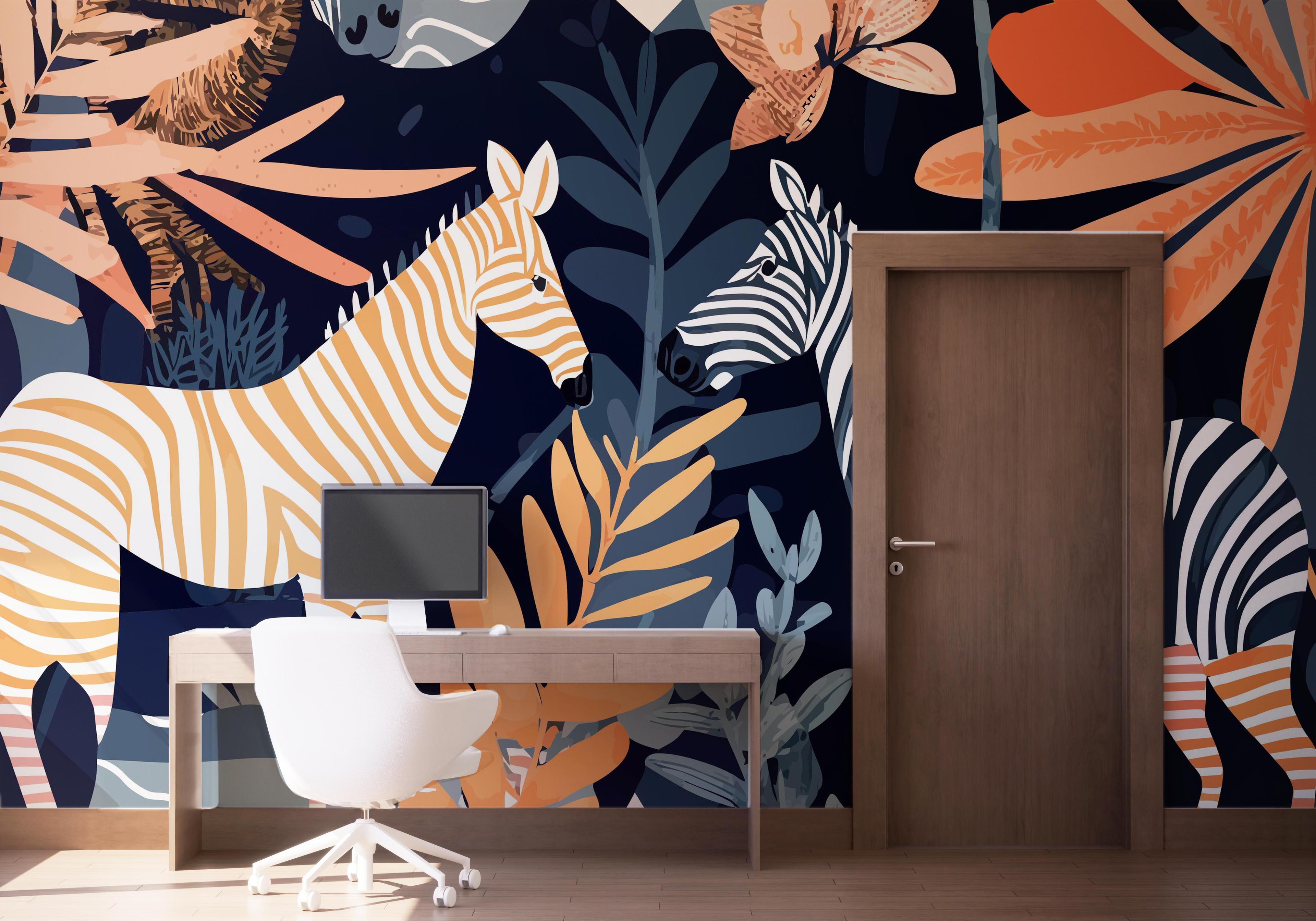 Fototapet Zebra Wall Art mockup 1