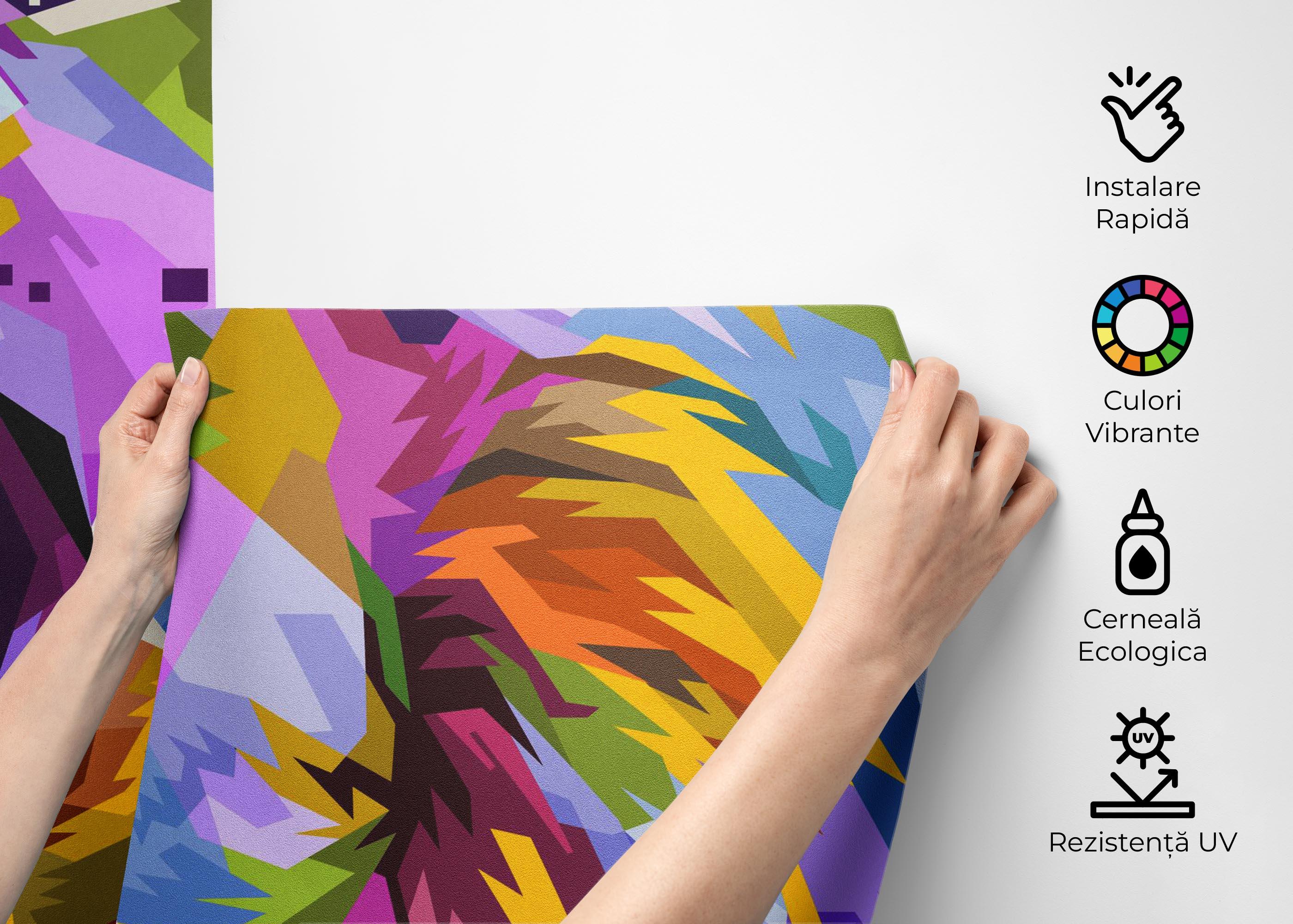 Fototapet Angry Lion Head mockup 2