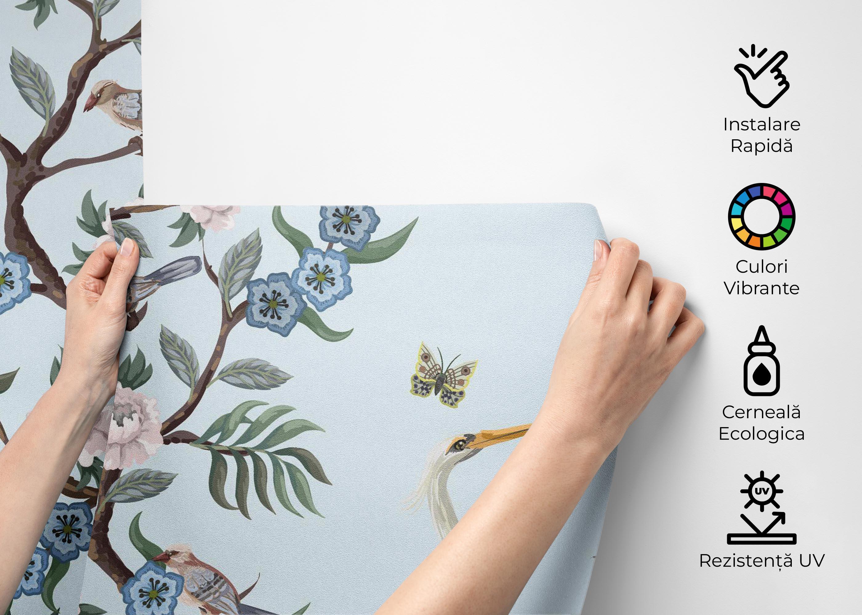 Fototapet Pretty Tree Birds Art mockup 2