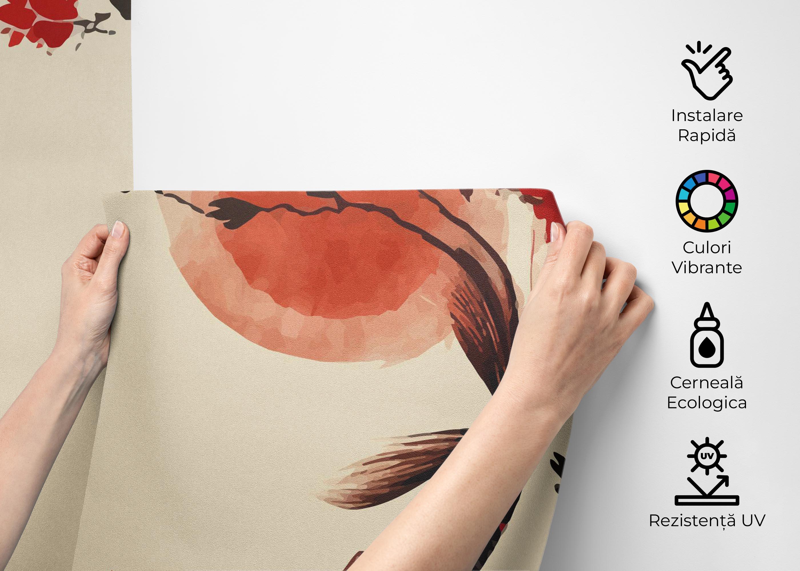 Fototapet Red Black Koi mockup 2