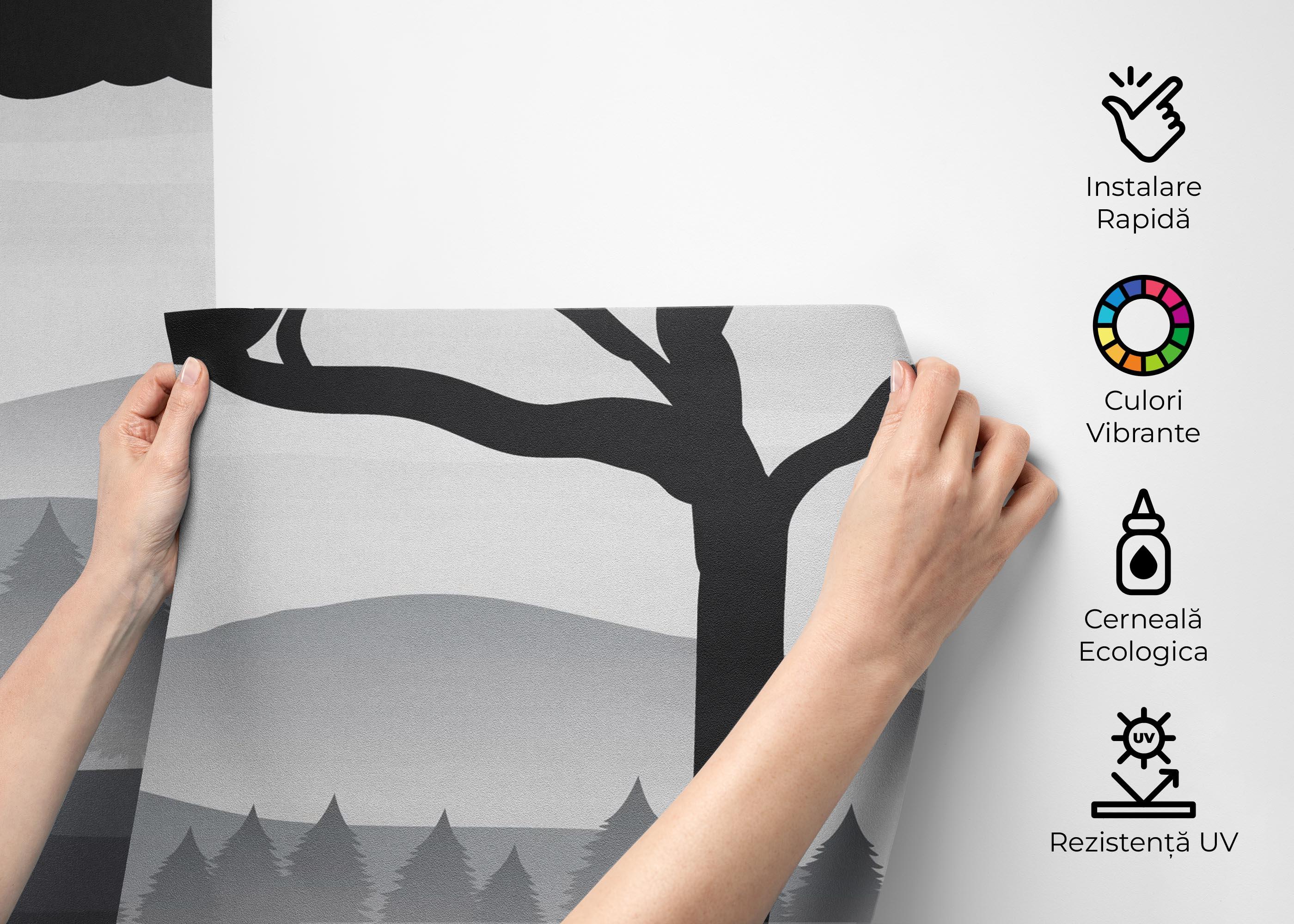 Fototapet Zebra Shilouette Art mockup 2