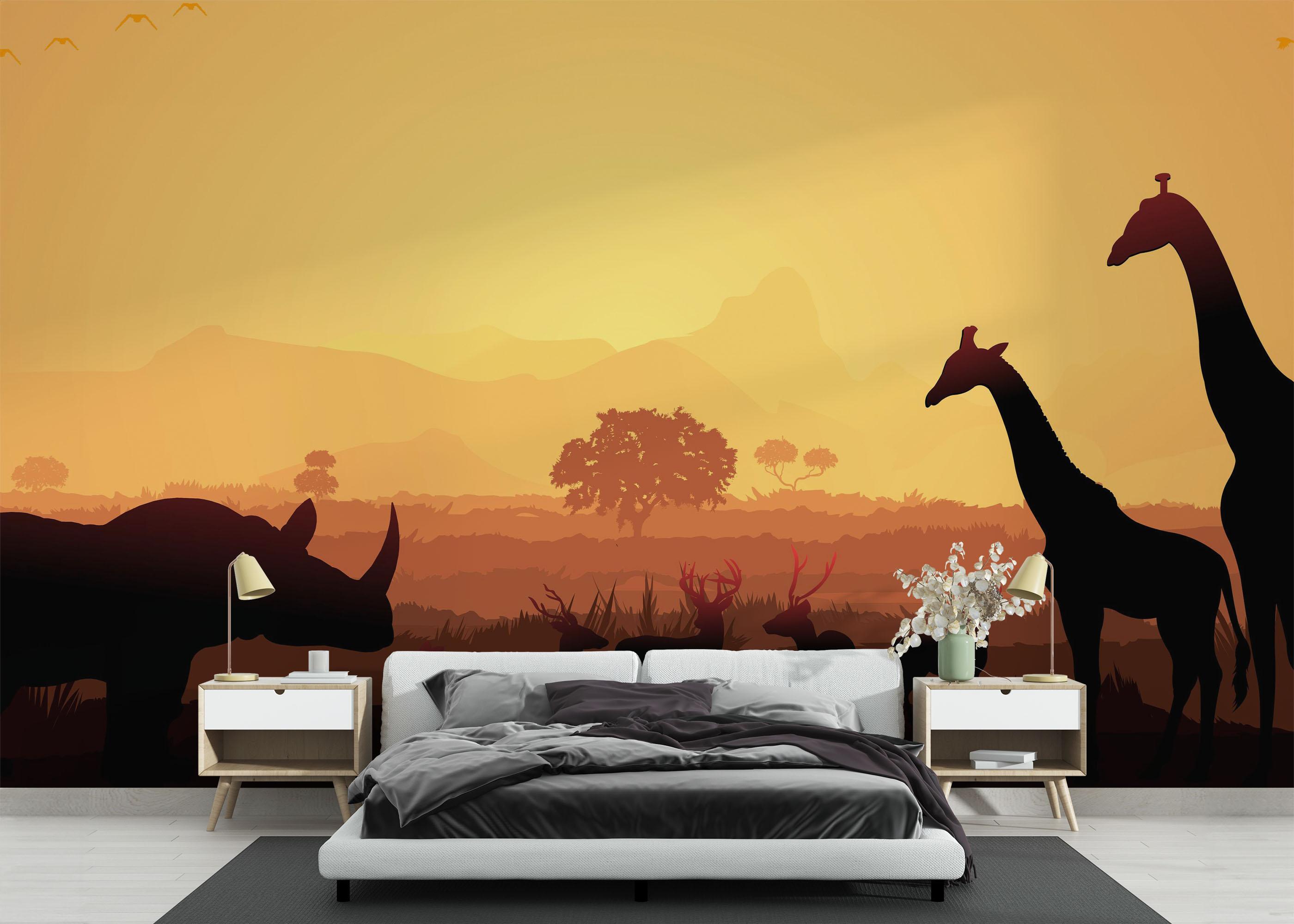 Fototapet Animal Sunset View mockup 3