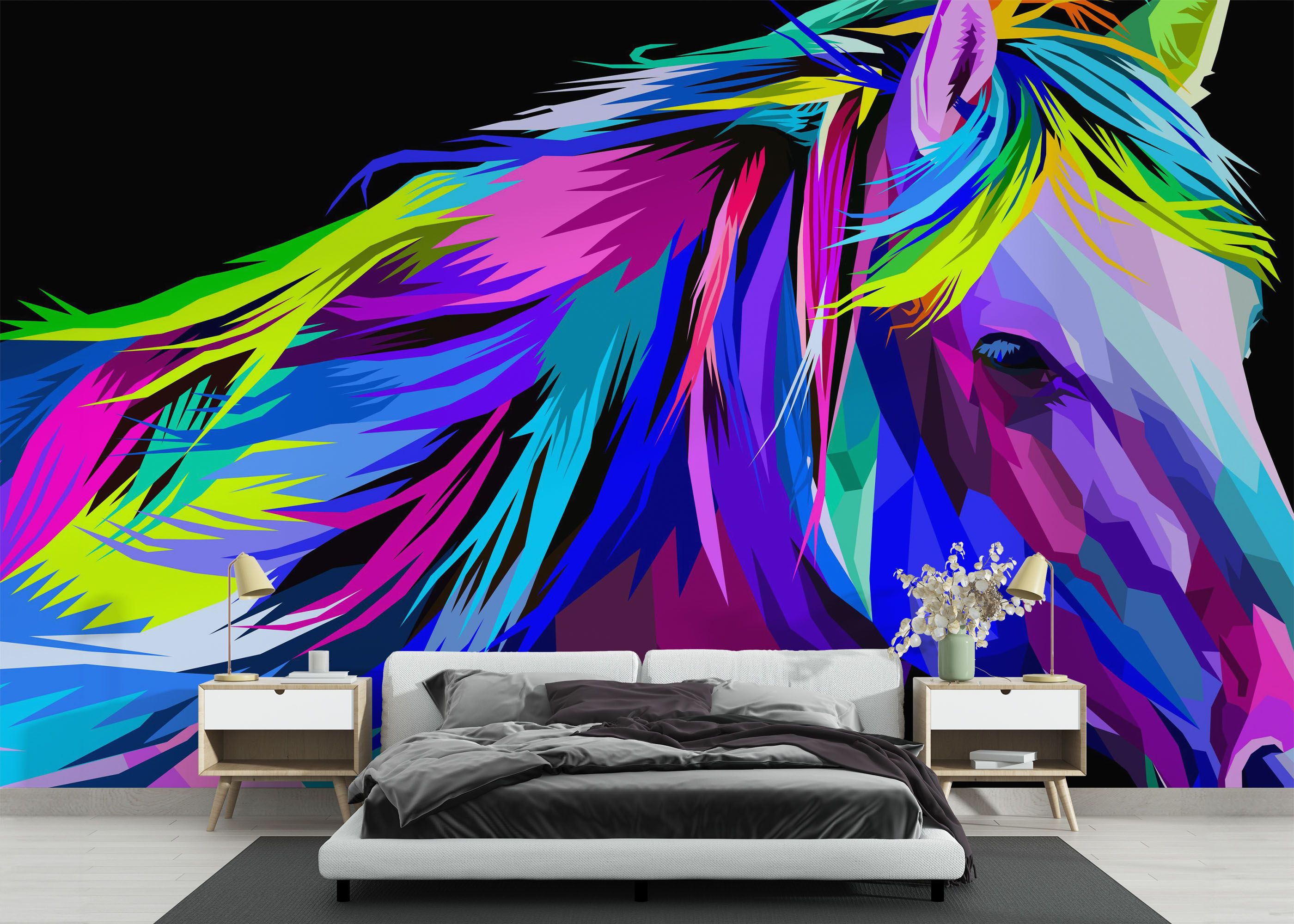 Beautiful Color Horse mockup 3
