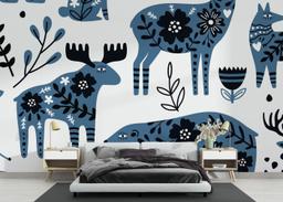 Blue Flower Animals mockup 3