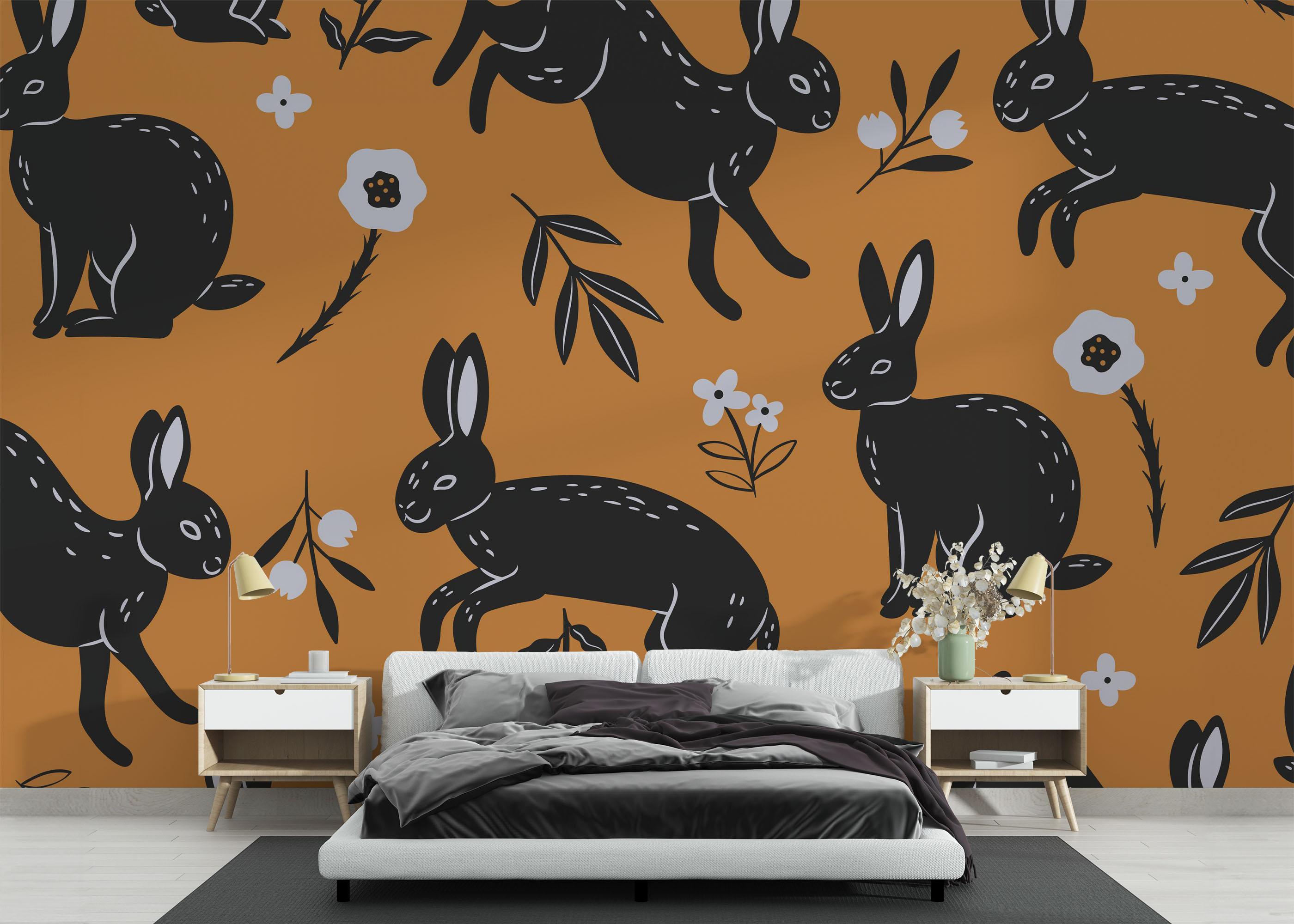 Fototapet Bunny Pattern Art mockup 3