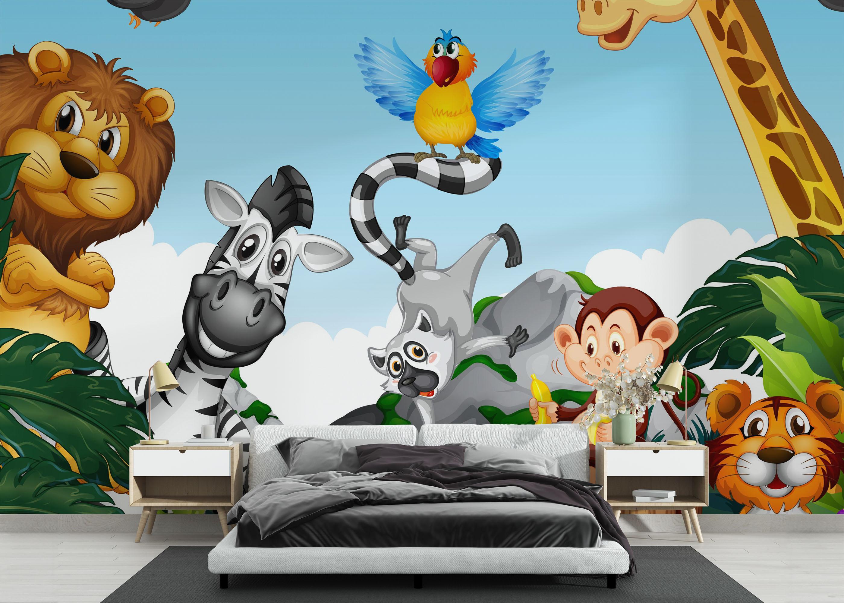 Fototapet Cool Friendly Animals mockup 3