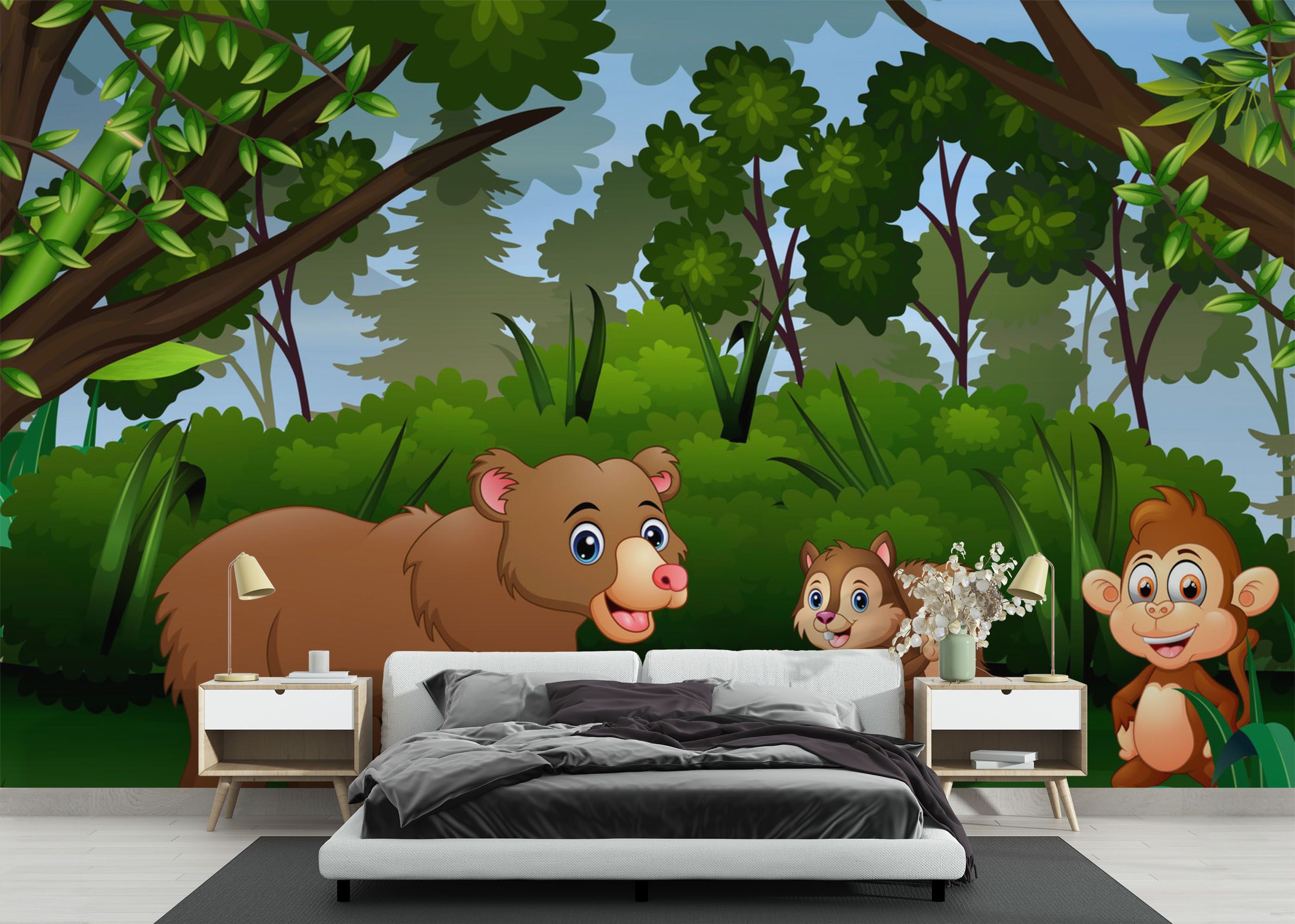 Cute Bear Cartoon mockup 3