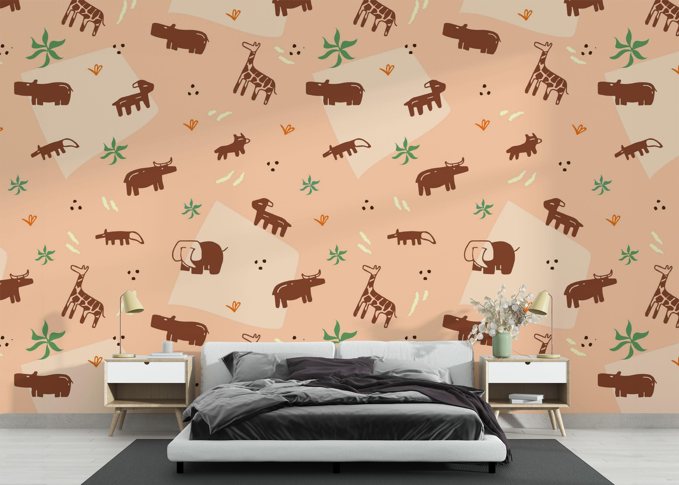 Fototapet Cute Safari Art mockup 3