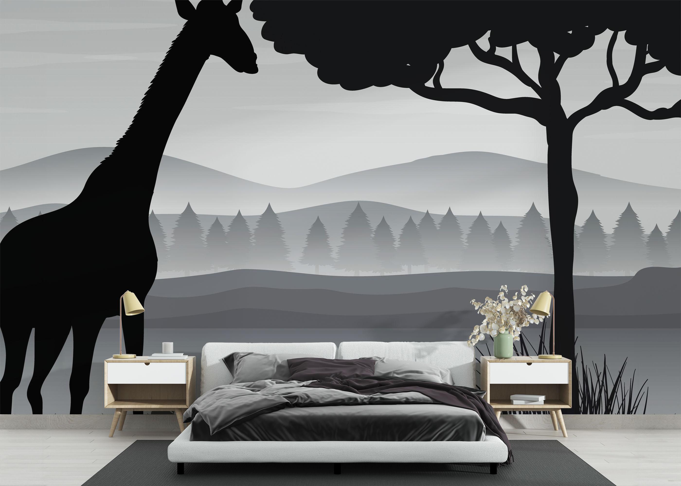 Fototapet Zebra Shilouette Art mockup 3